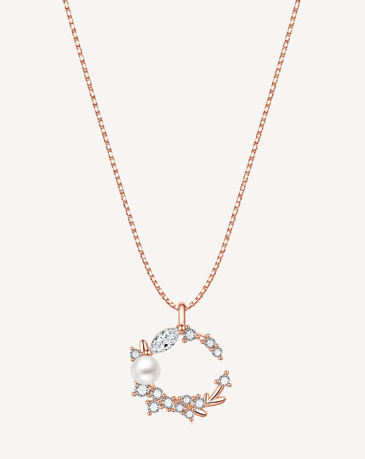 Rose Gold Plated Pearl Floral Wreath Necklace for Women - product image 1