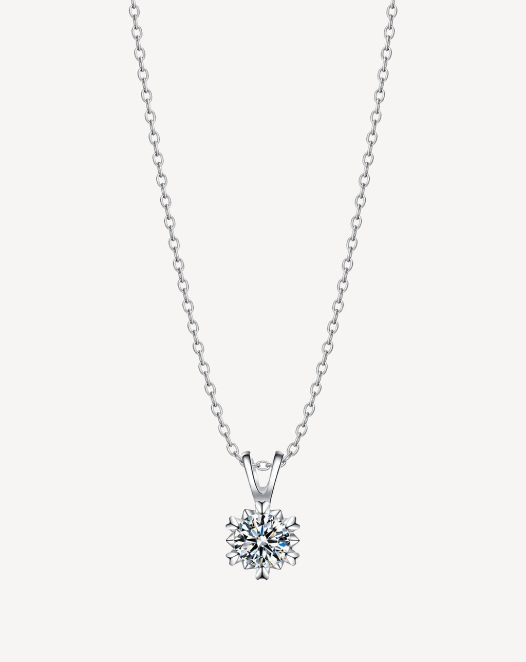 Silver Plated Crystal Starburst Pendant Necklace for Women - product image 1