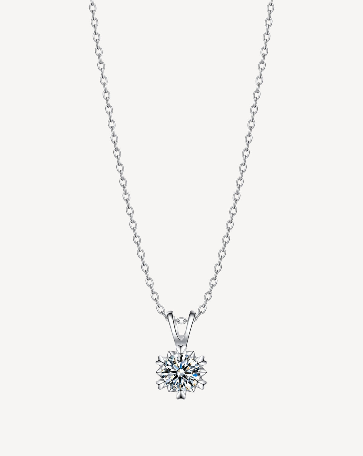 Silver Plated Crystal Starburst Pendant Necklace for Women - product image 1