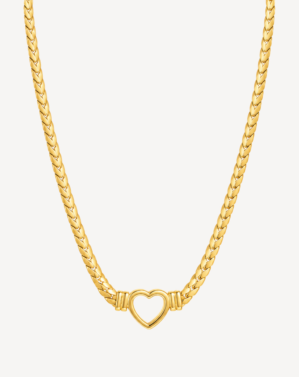 Gold Plated Heart Link Chain Necklace for Women - product image 1