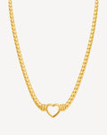 Gold Plated Heart Link Chain Necklace for Women - product image 1