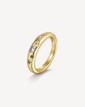 Retro Colorful Zircon Geometric Ring for Women