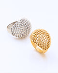 Stainless Steel Mesh Openwork Ring for Women | Minimalist Geometric Ring