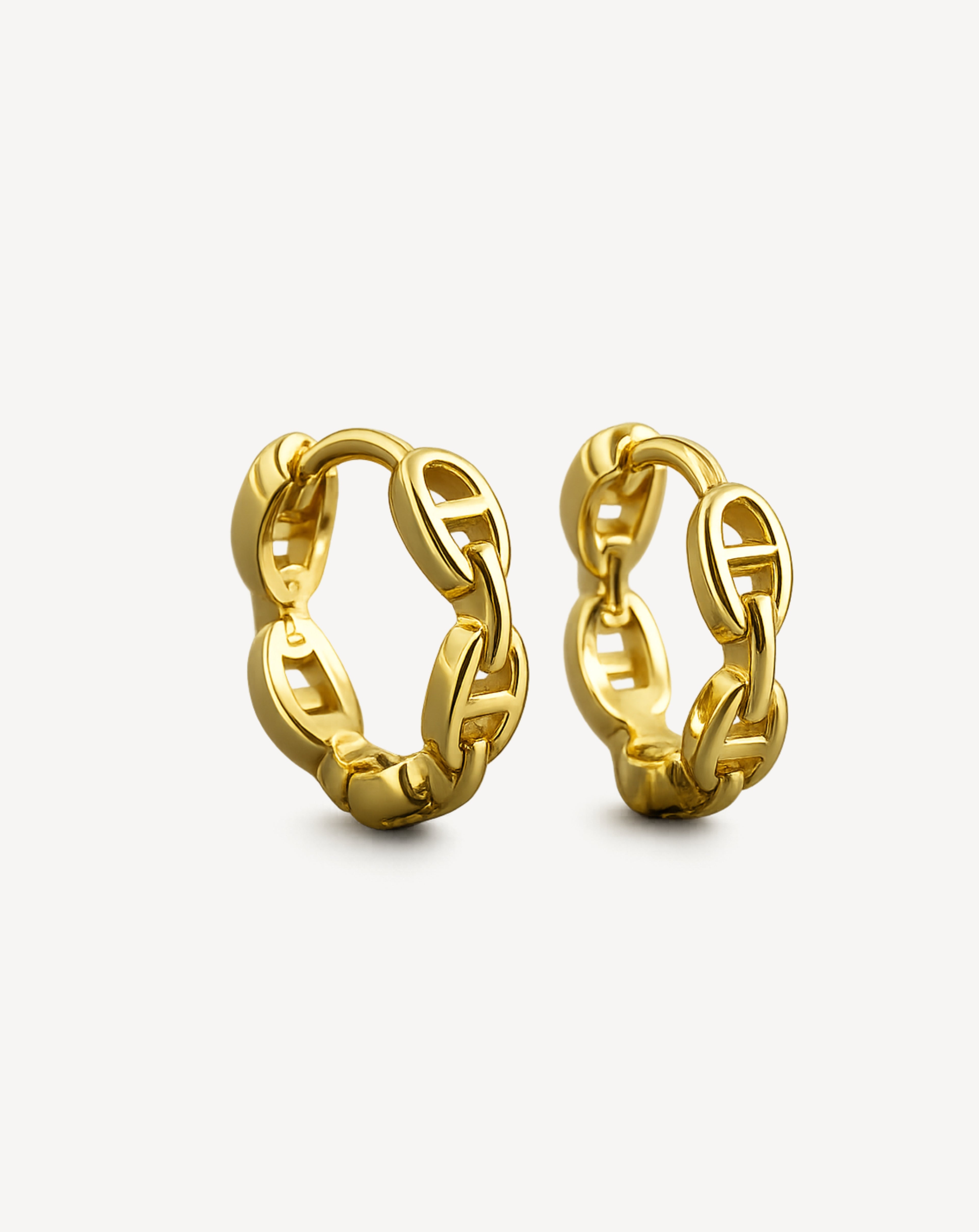 925 Sterling Silver Hoop Chain Earrings for Women | Gold & White Gold