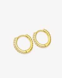 925 Sterling Silver Crystal Hoop Earrings | Gold, Rose Gold & Silver