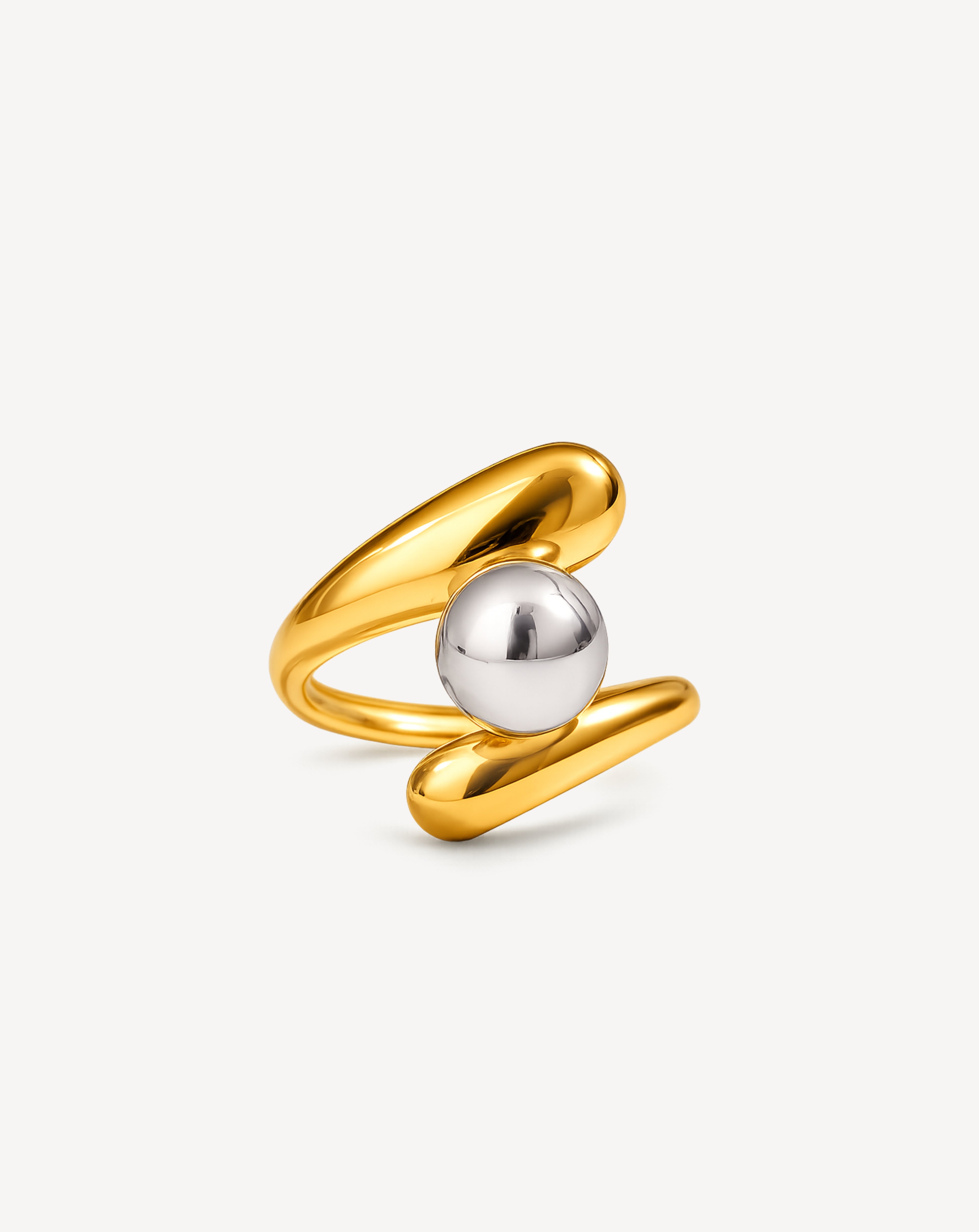 Women's Minimalist Open Ring | Two-Tone Gold-Plated Stainless Steel