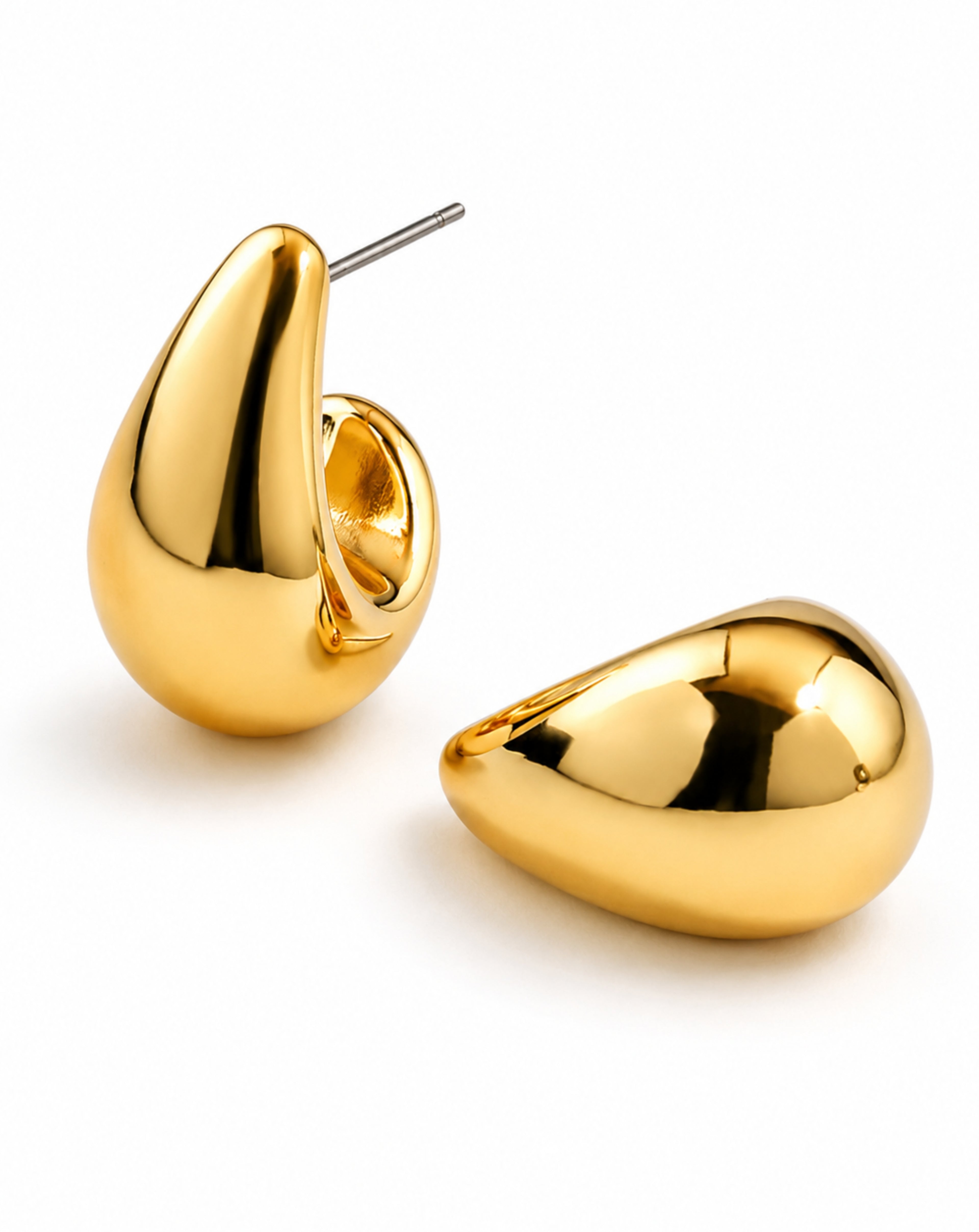 Ins Viral Luxury Earrings, High-End Beach Vacation Style, Geometric Bold Studs & Hoops For Women