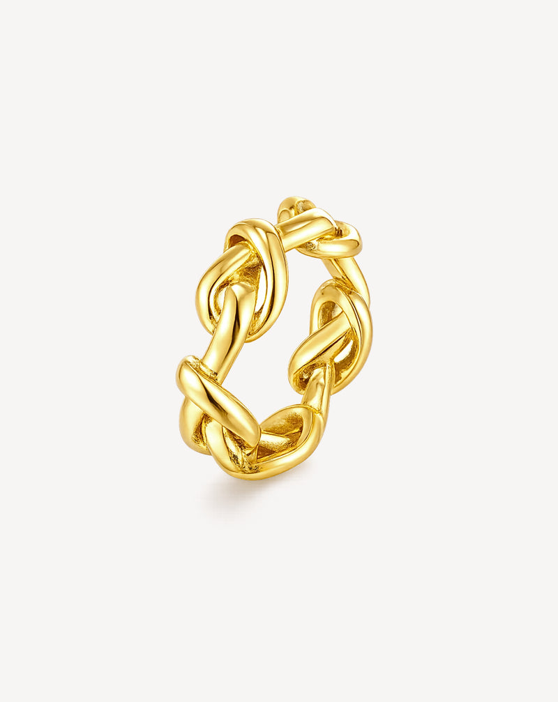 Adjustable Interwoven Chain Ring for Women | Minimal Statement Ring