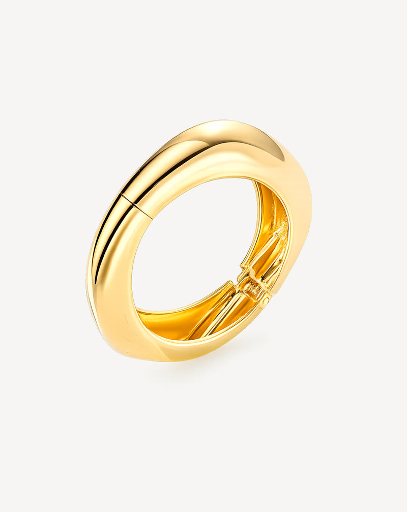 Minimalist Glossy Cuff Bracelet | Electroplated Alloy for Women