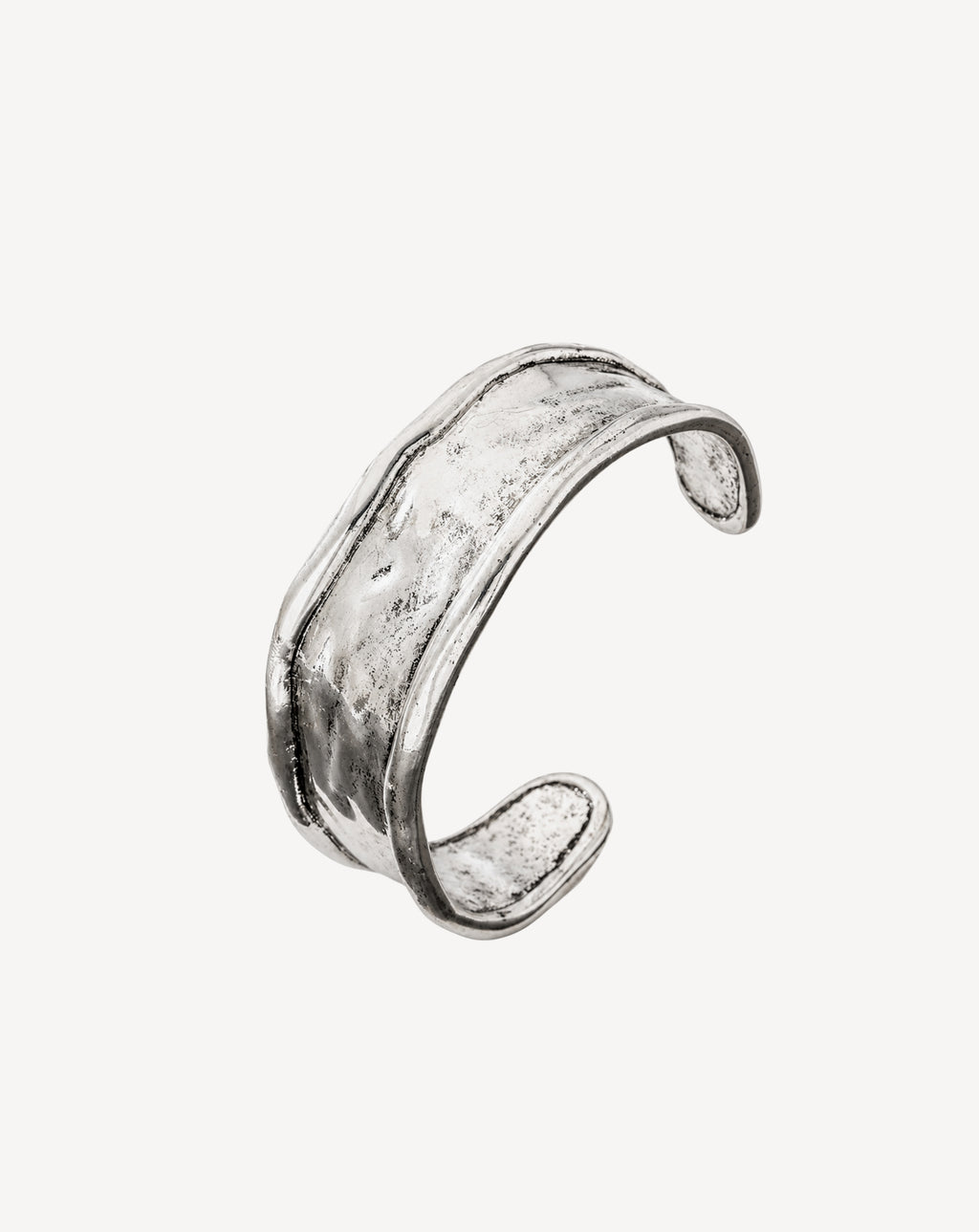Textured Open Cuff Bracelet | Antique Silver Alloy