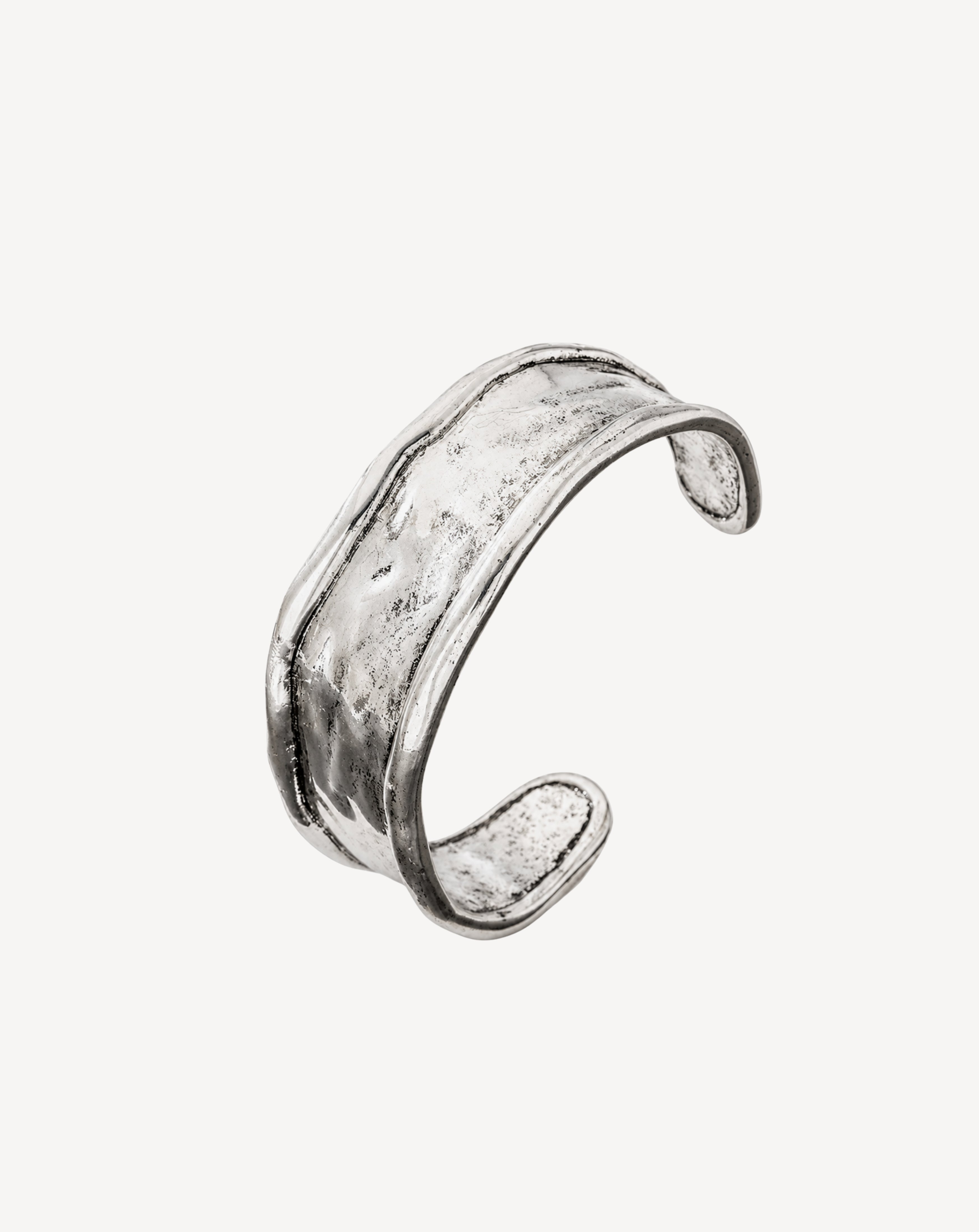Textured Open Cuff Bracelet | Antique Silver Alloy