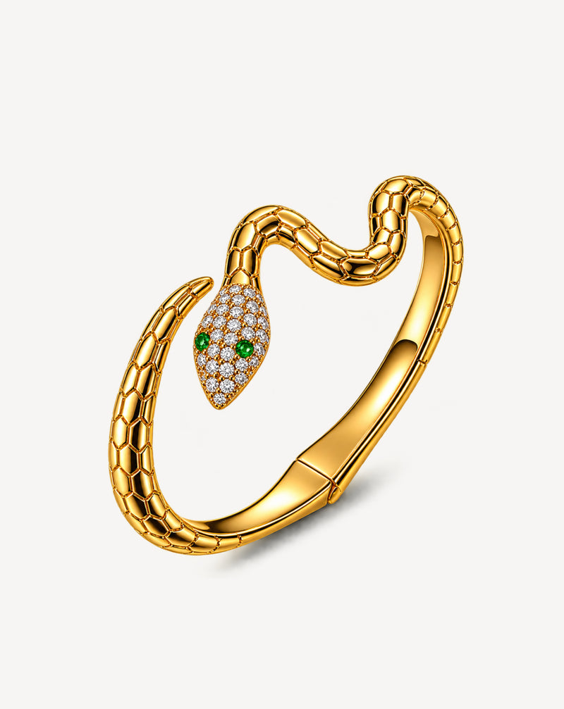 Snake-Style Open Cuff Bracelet | Electroplated Metal