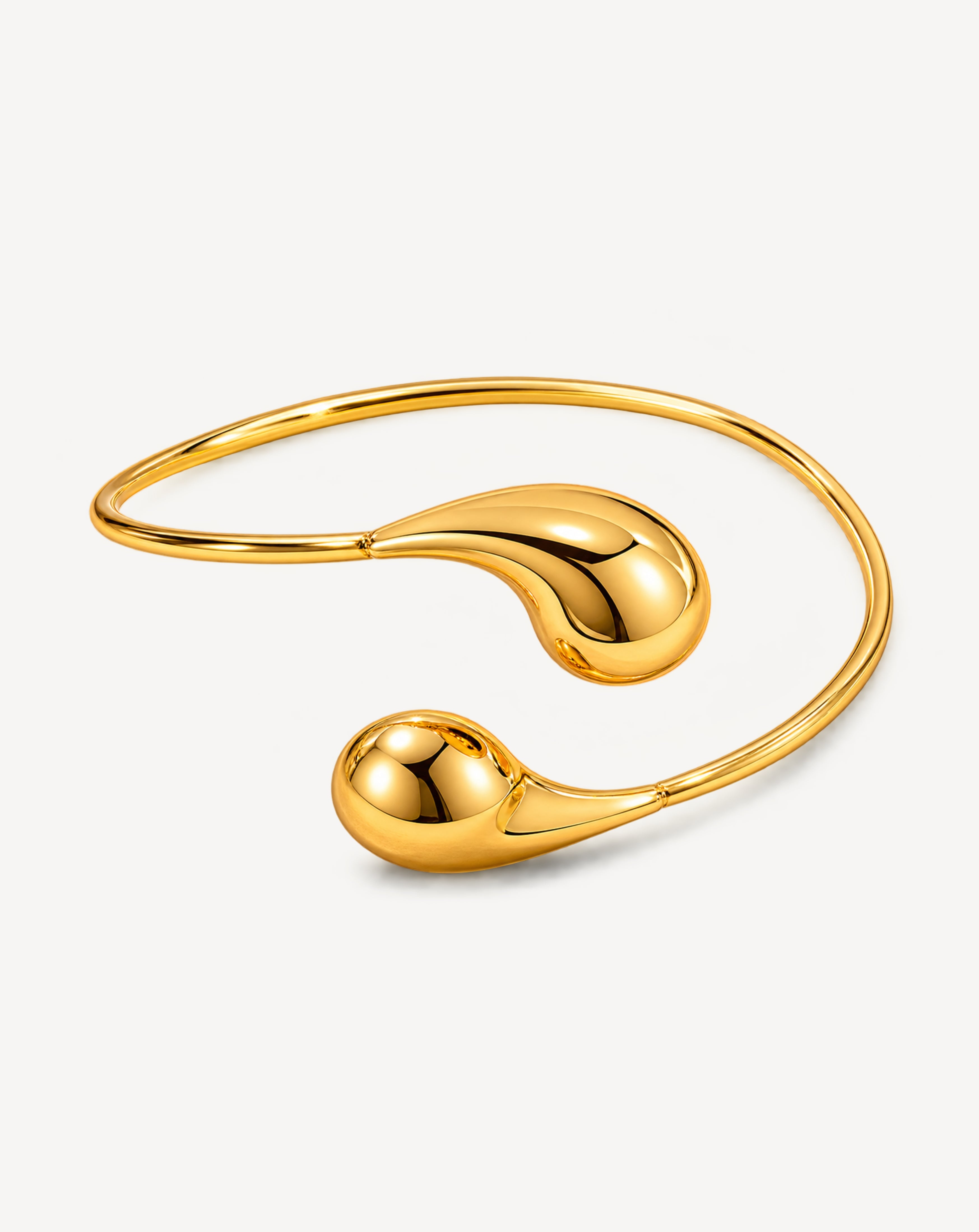 Water Drop Open Cuff Bracelet | Gold-Tone Zinc Alloy
