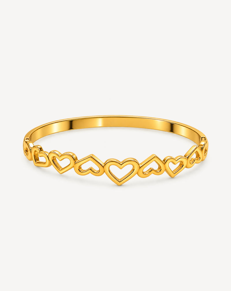 Hollow Heart Link Bracelet | Gold & Silver Stainless Steel