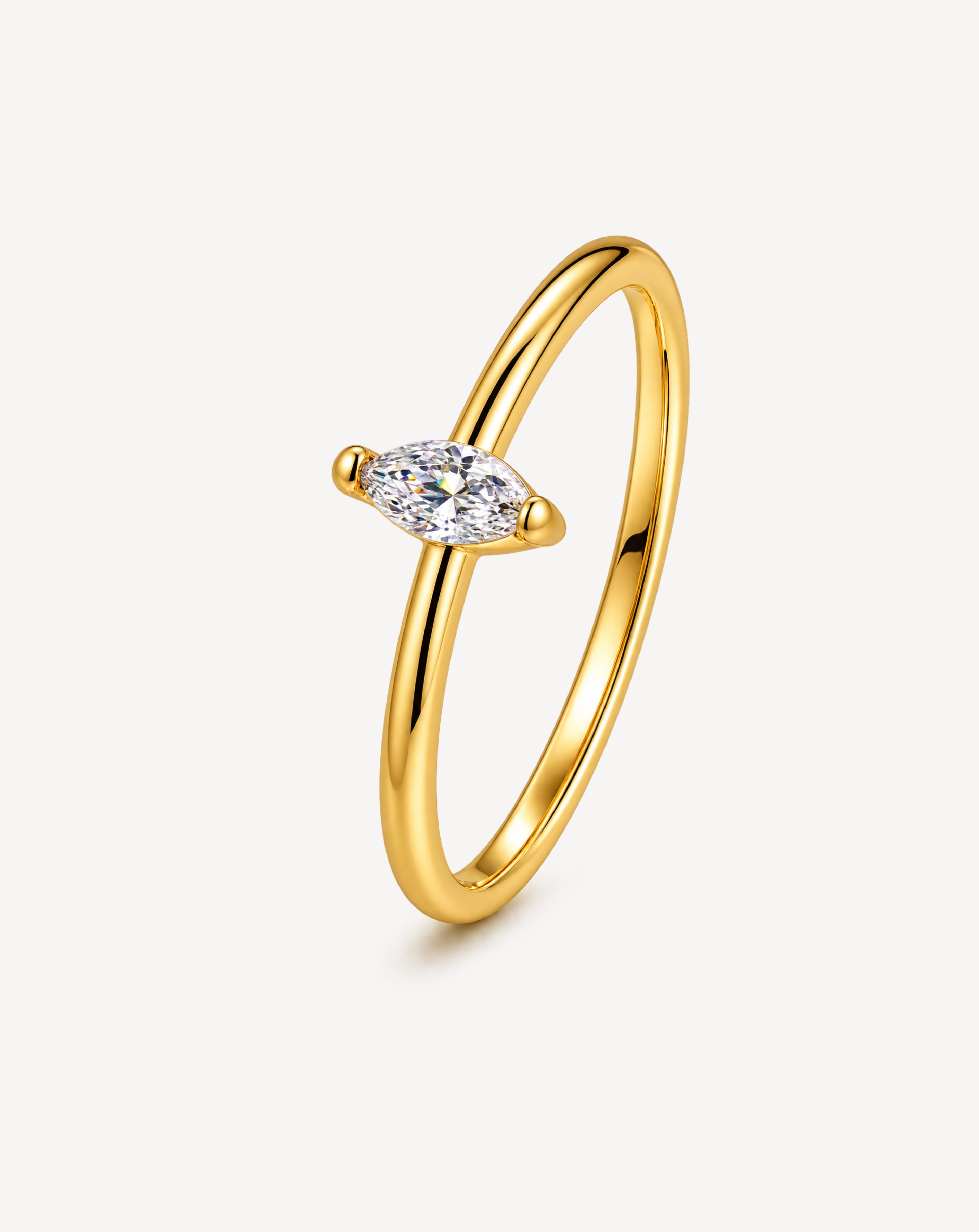 Zircon Gold Ring for Women | Stainless Steel Statement Ring