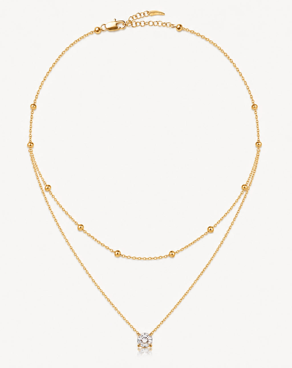Double-Layer Gold Beaded Necklace for Women
