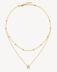 Double-Layer Gold Beaded Necklace for Women