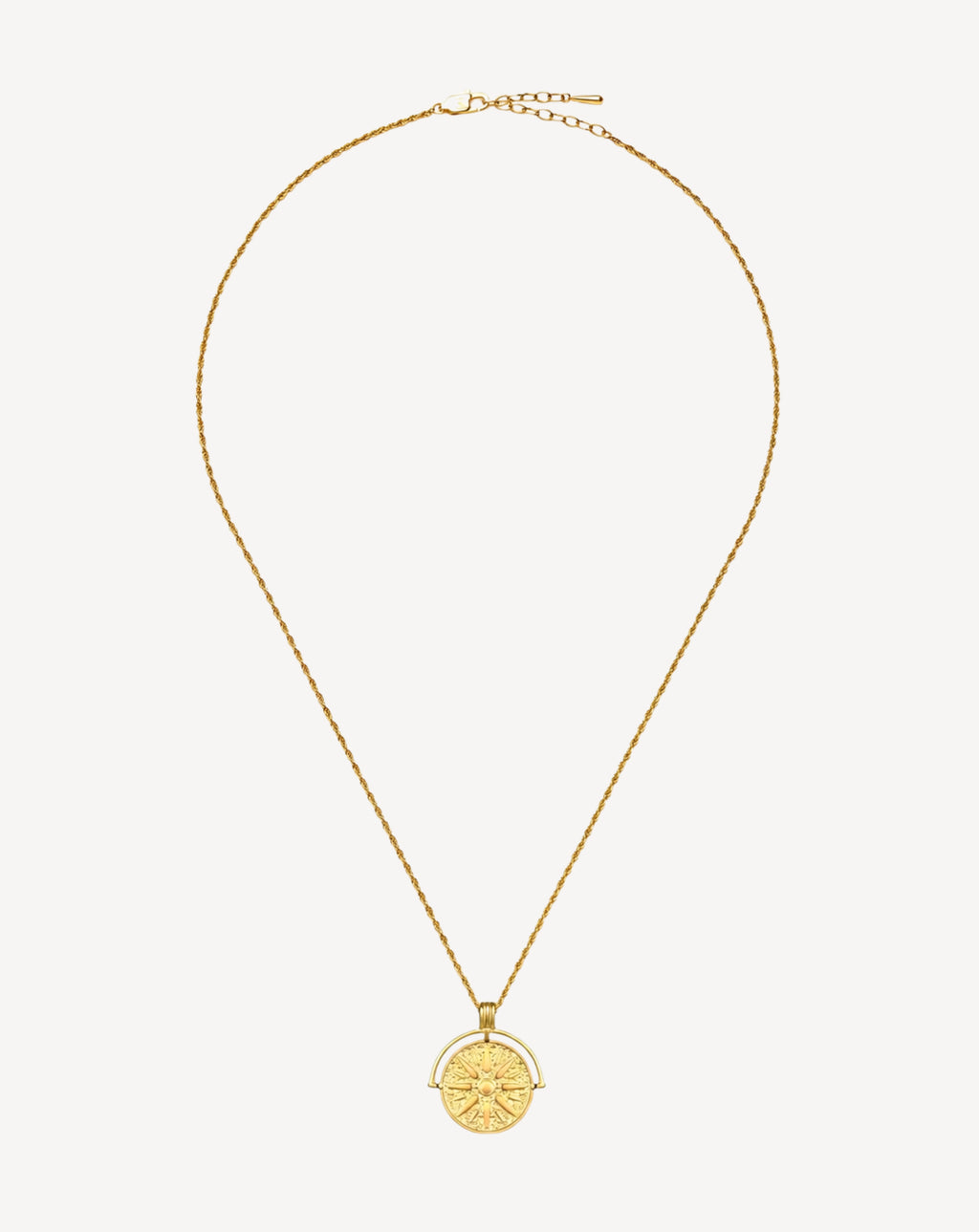 Relief-Carved Geometric Pendant Necklace | Gold & Silver