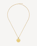 Relief-Carved Geometric Pendant Necklace | Gold & Silver