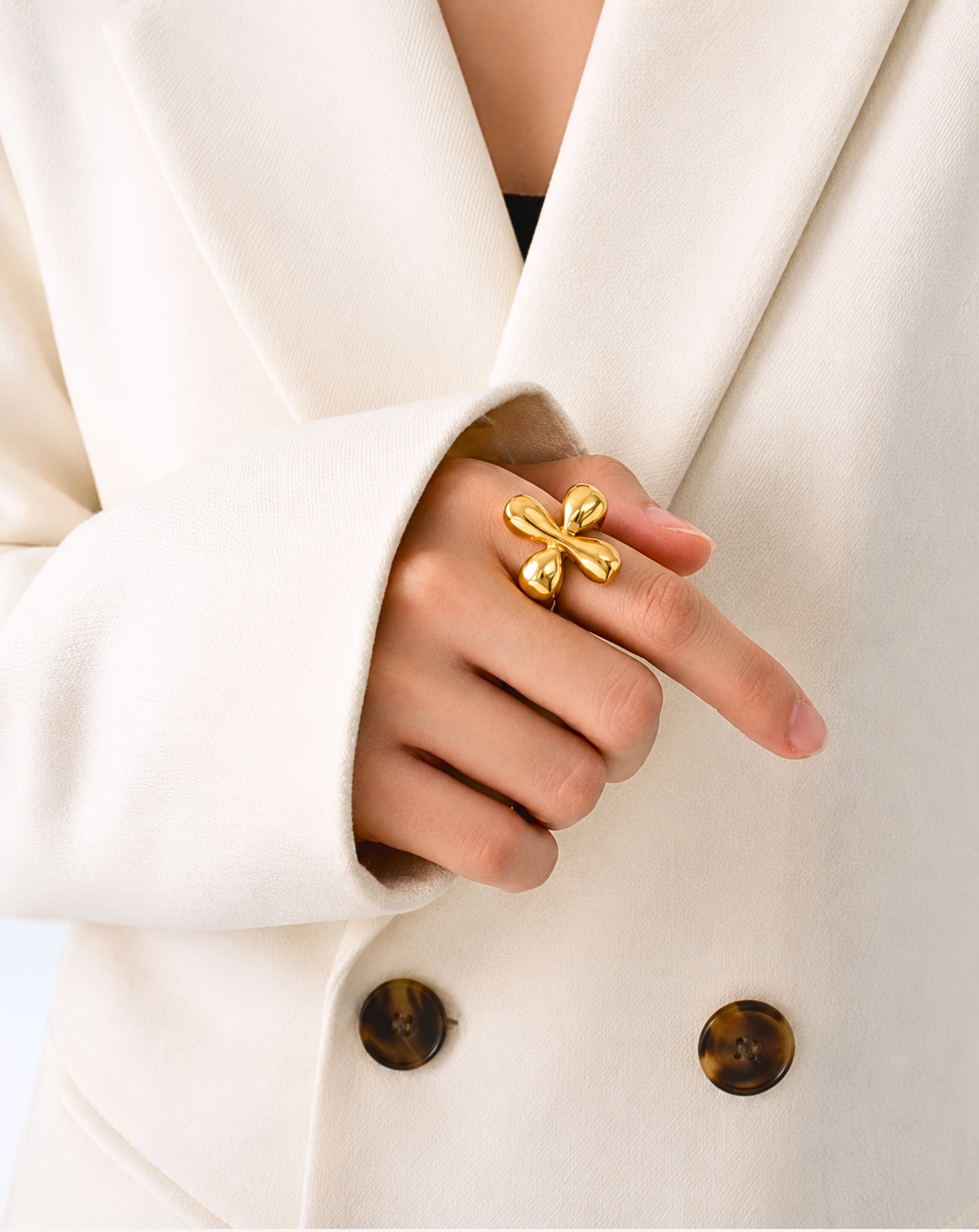 Vintage Gold Knot Ring | Titanium Steel