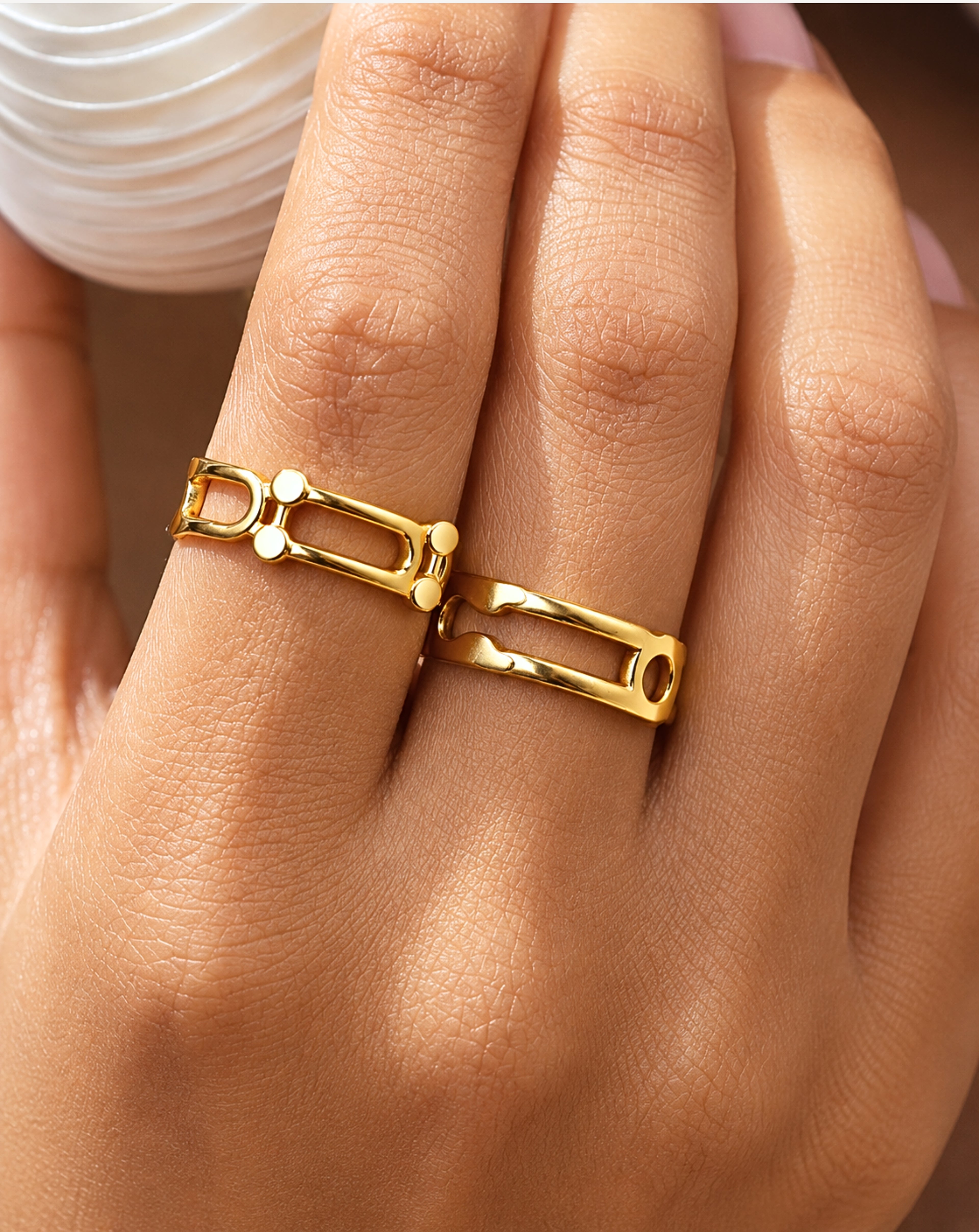 Women's Geometric Open Ring | Gold-Plated Stainless Steel
