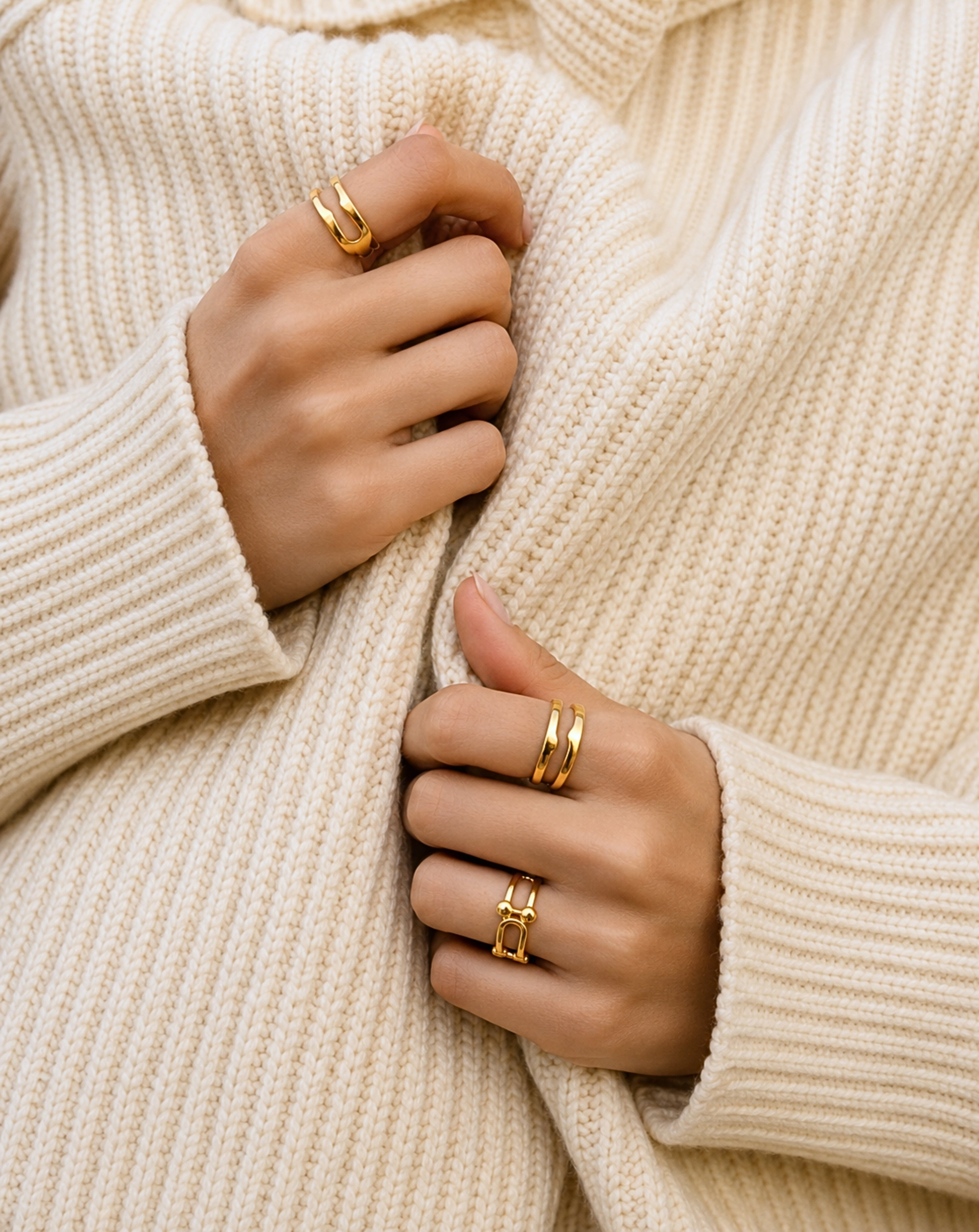 Women's Geometric Open Ring | Gold-Plated Stainless Steel