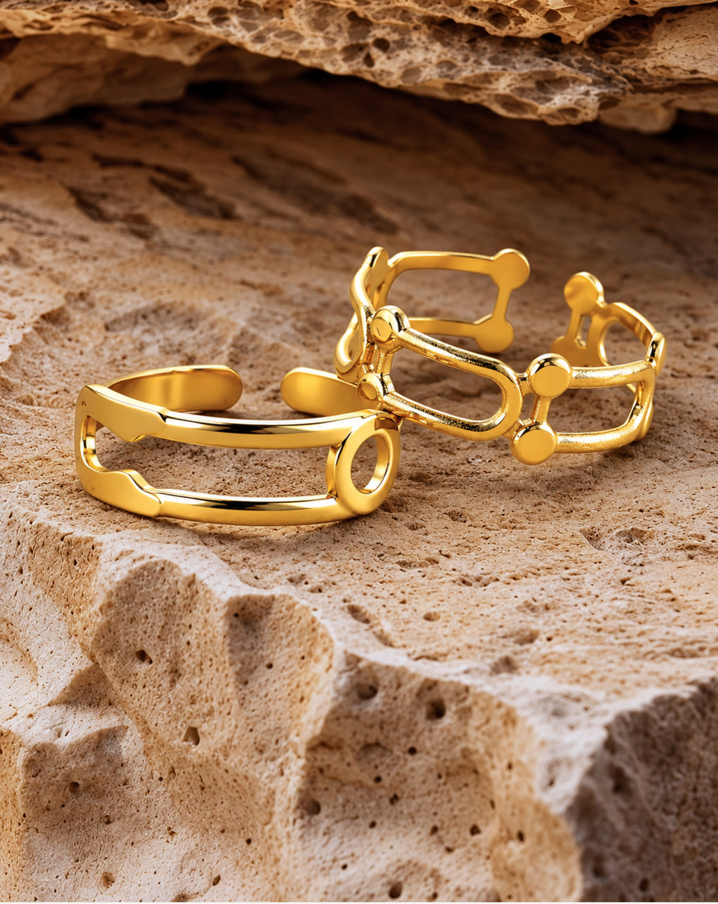 Women's Geometric Open Ring | Gold-Plated Stainless Steel