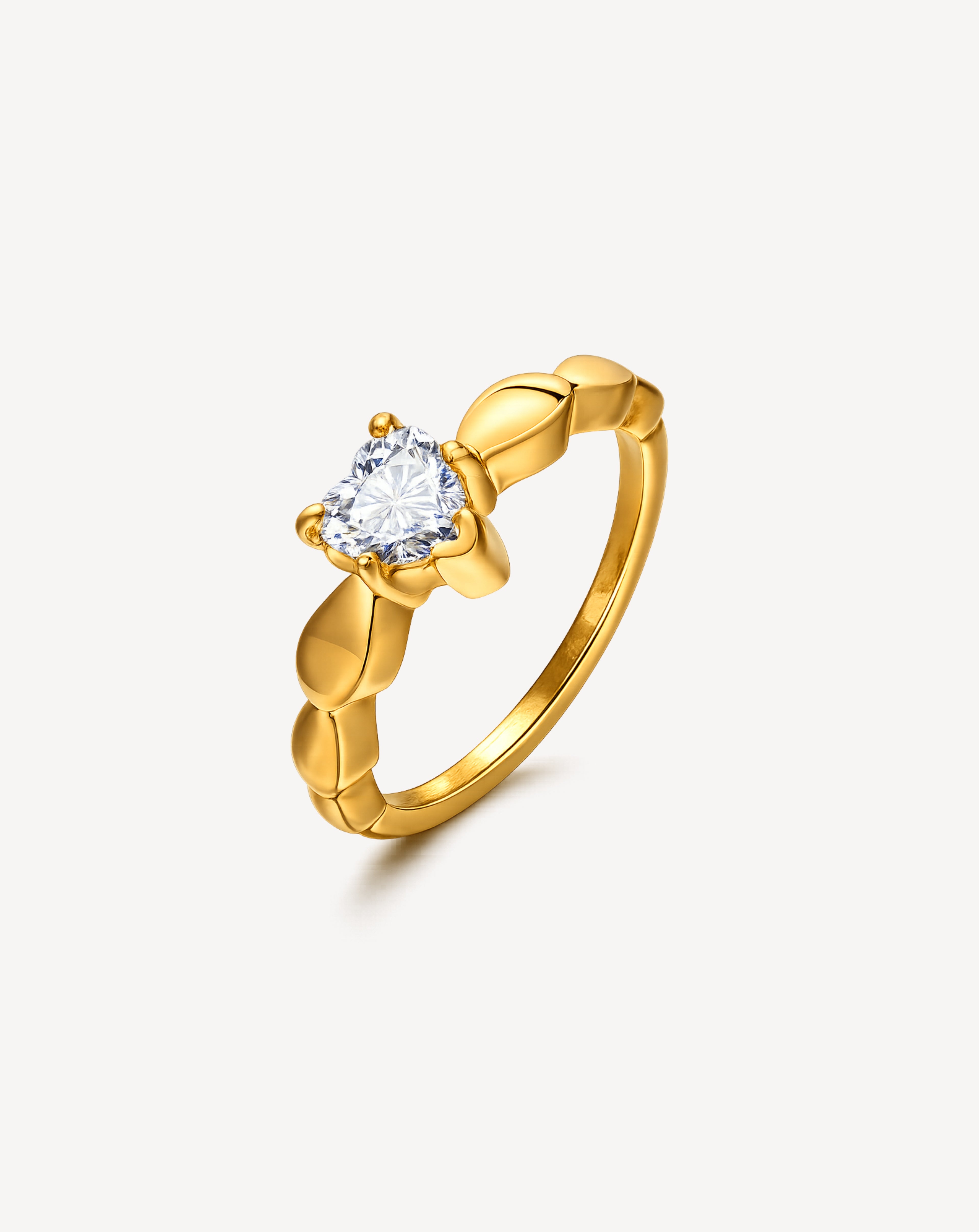 Zircon Gold Ring for Women | Stainless Steel Statement Ring