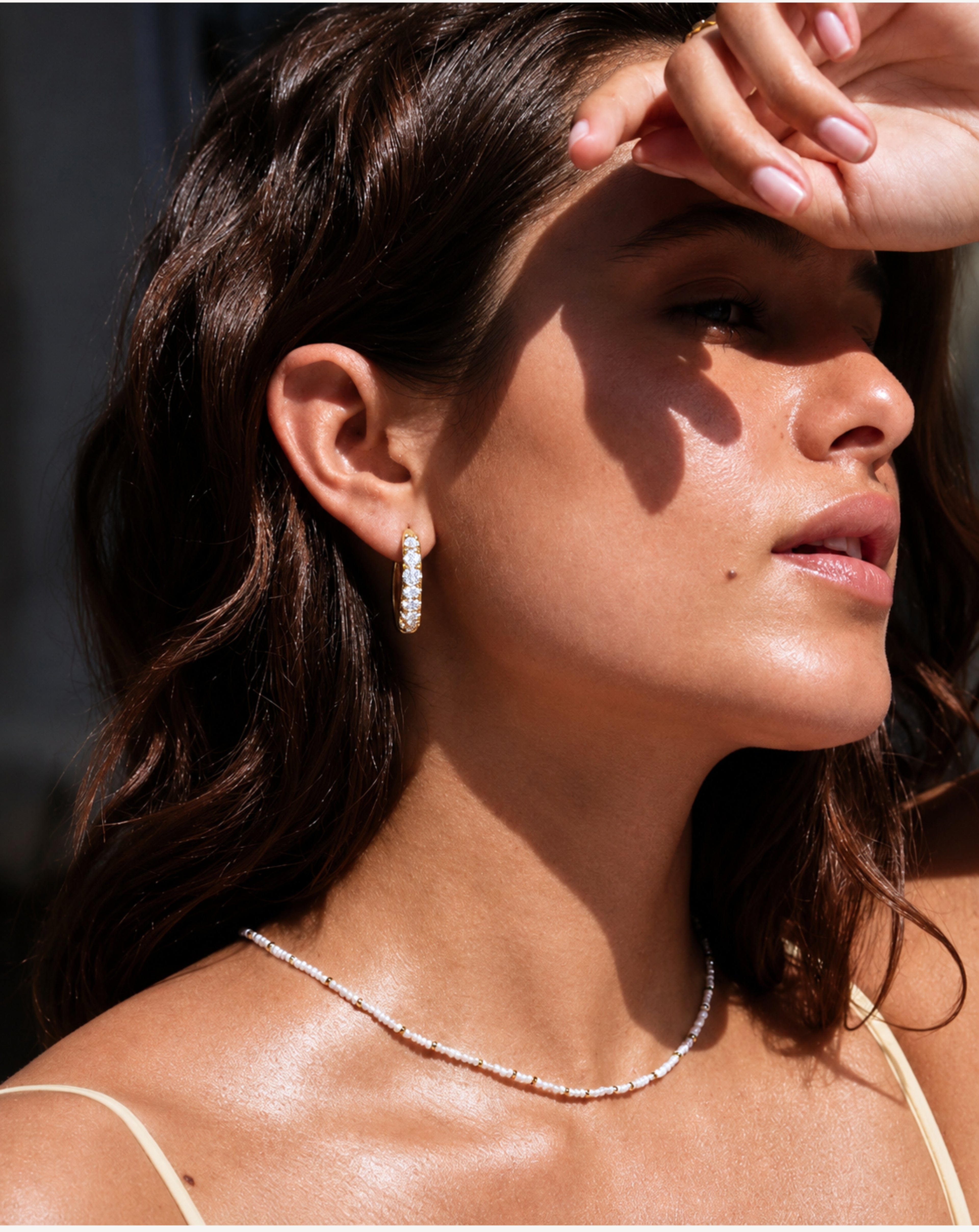 925 Sterling Silver Crystal Hoop Earrings | Gold, Rose Gold & Silver