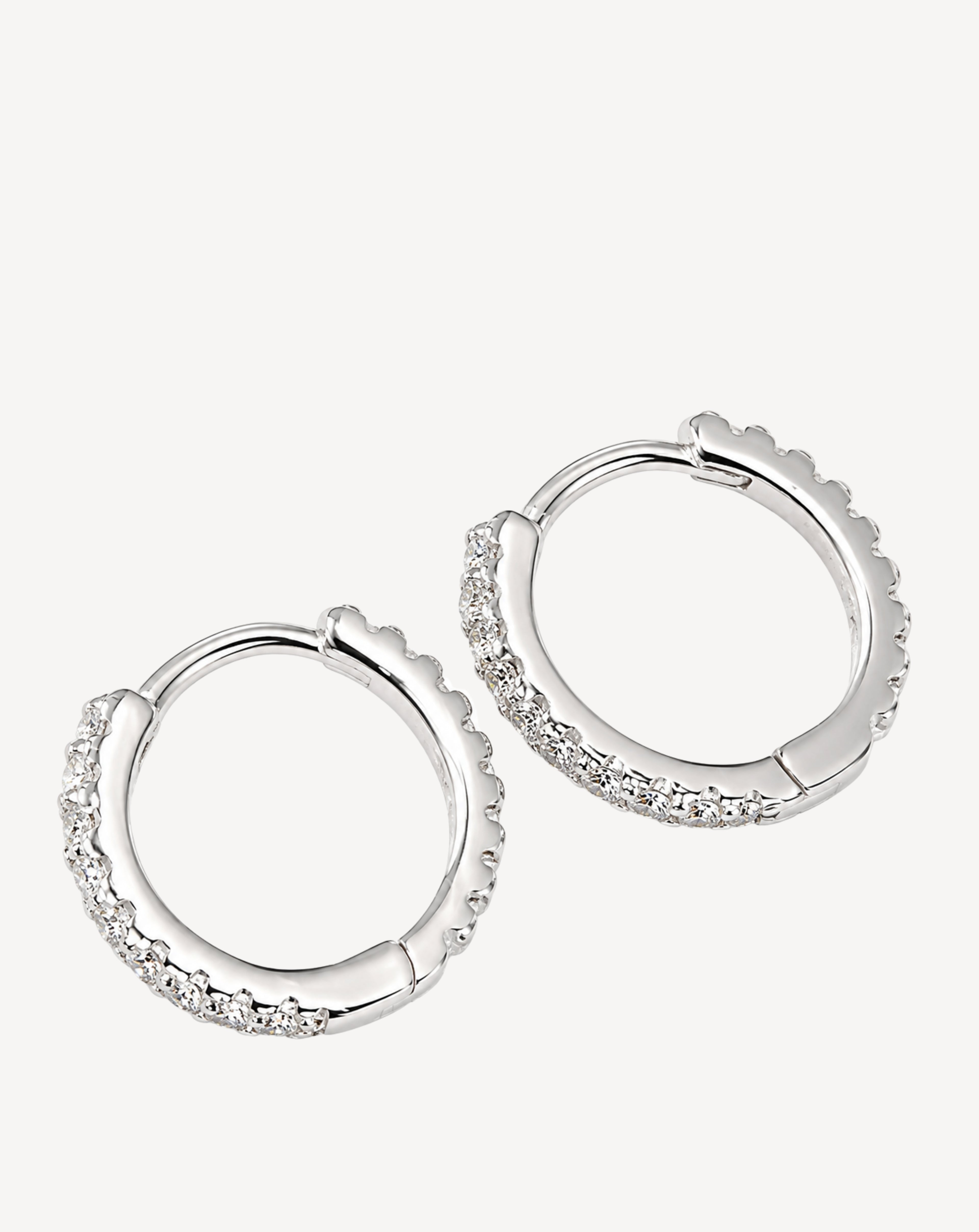 925 Sterling Silver Crystal Hoop Earrings | Gold, Rose Gold & Silver