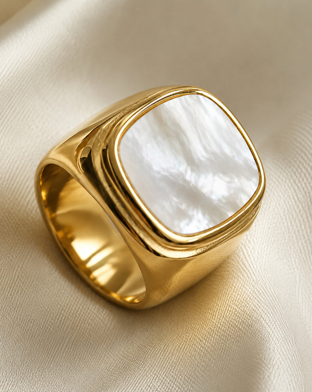 18K Gold Shell Ring for Women | Titanium Steel