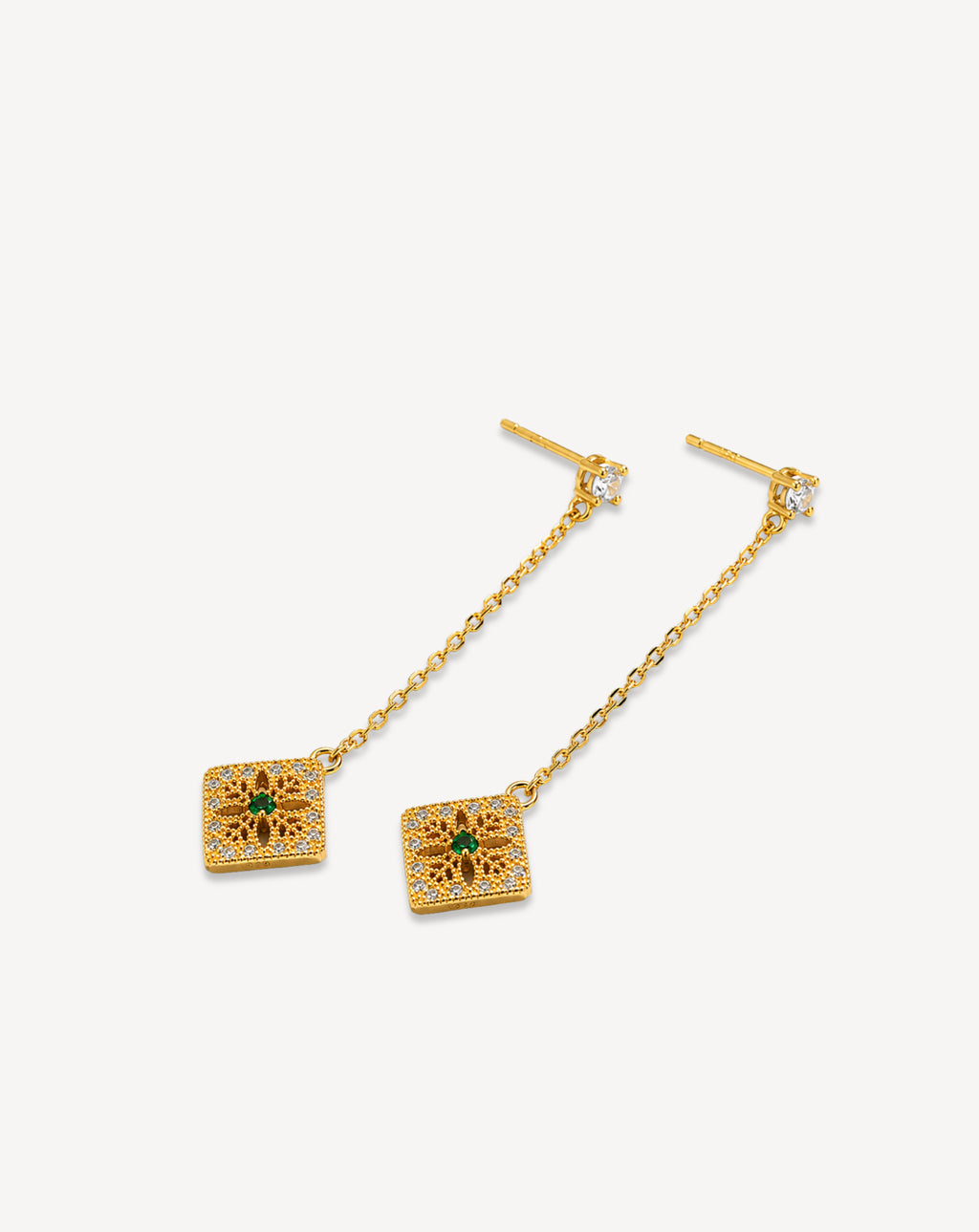 Fringe Earrings Emerald Diamond Earring Earrings