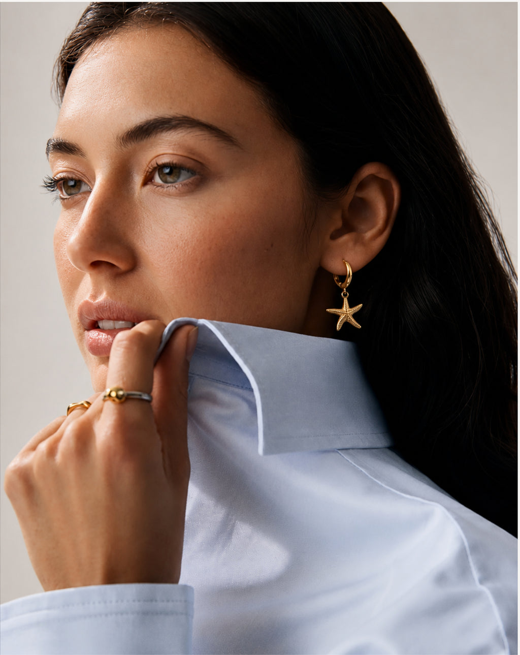 Island style starfish s925 silver earring