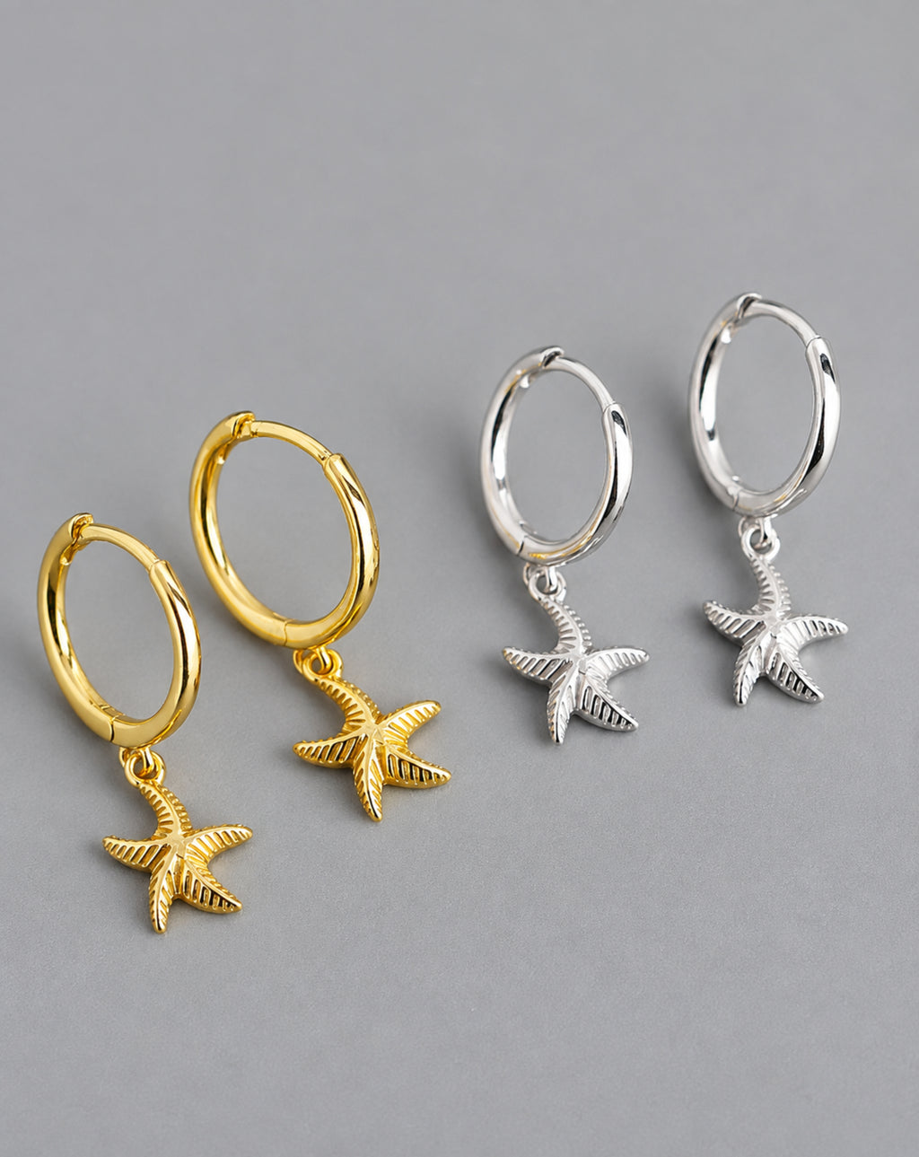 Island style starfish s925 silver earring