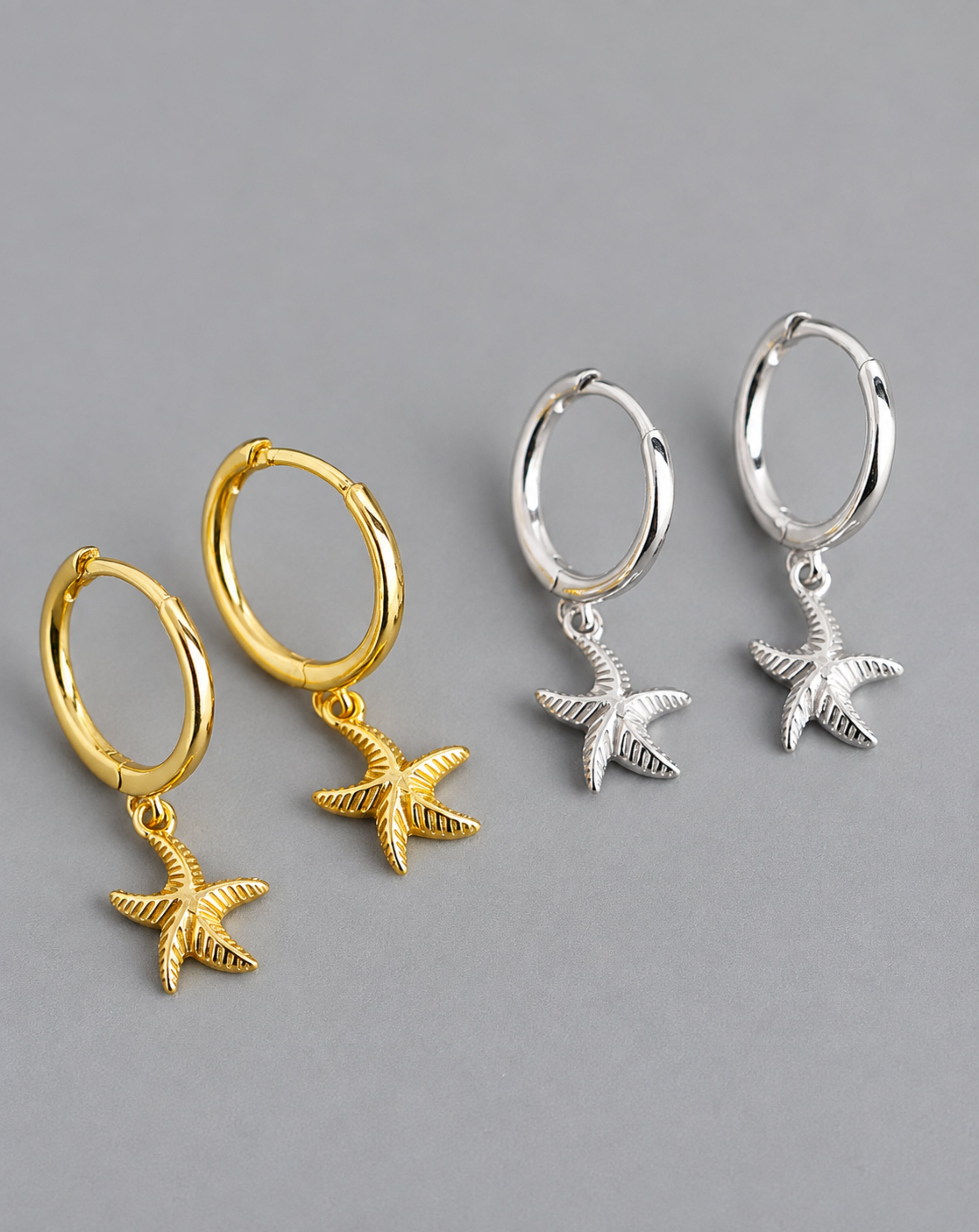 Island style starfish s925 silver earring
