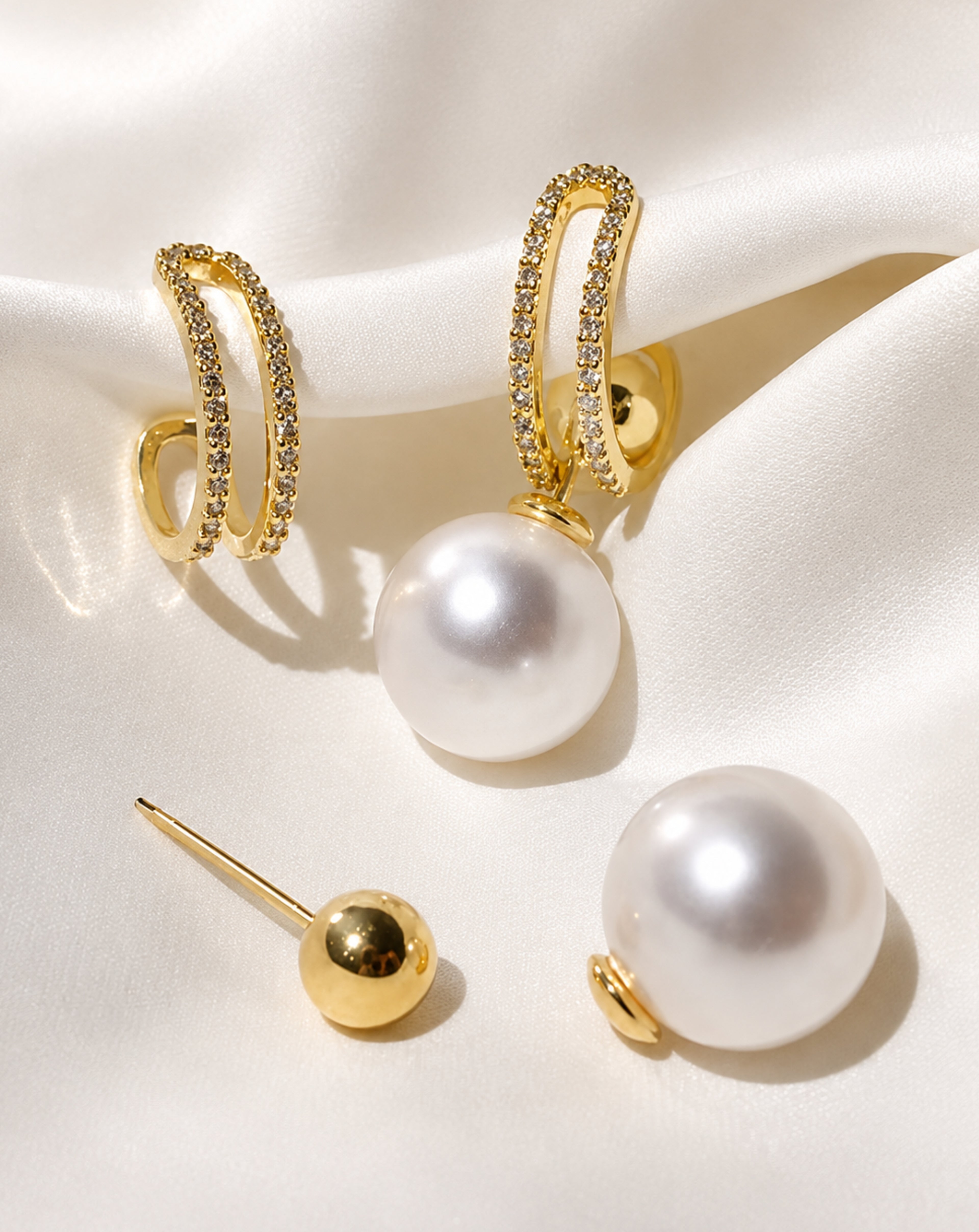 Multiple Ways To Wear Pearl Earrings Eardrops Women's Exquisite