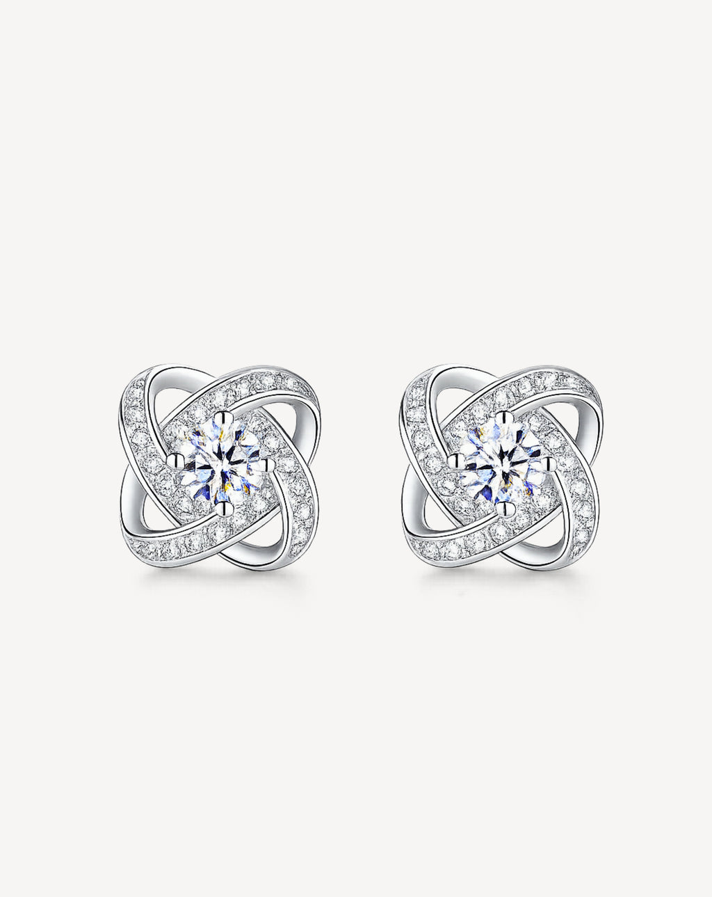 Sterling Silver Four-leaf Clover Earring Necklace