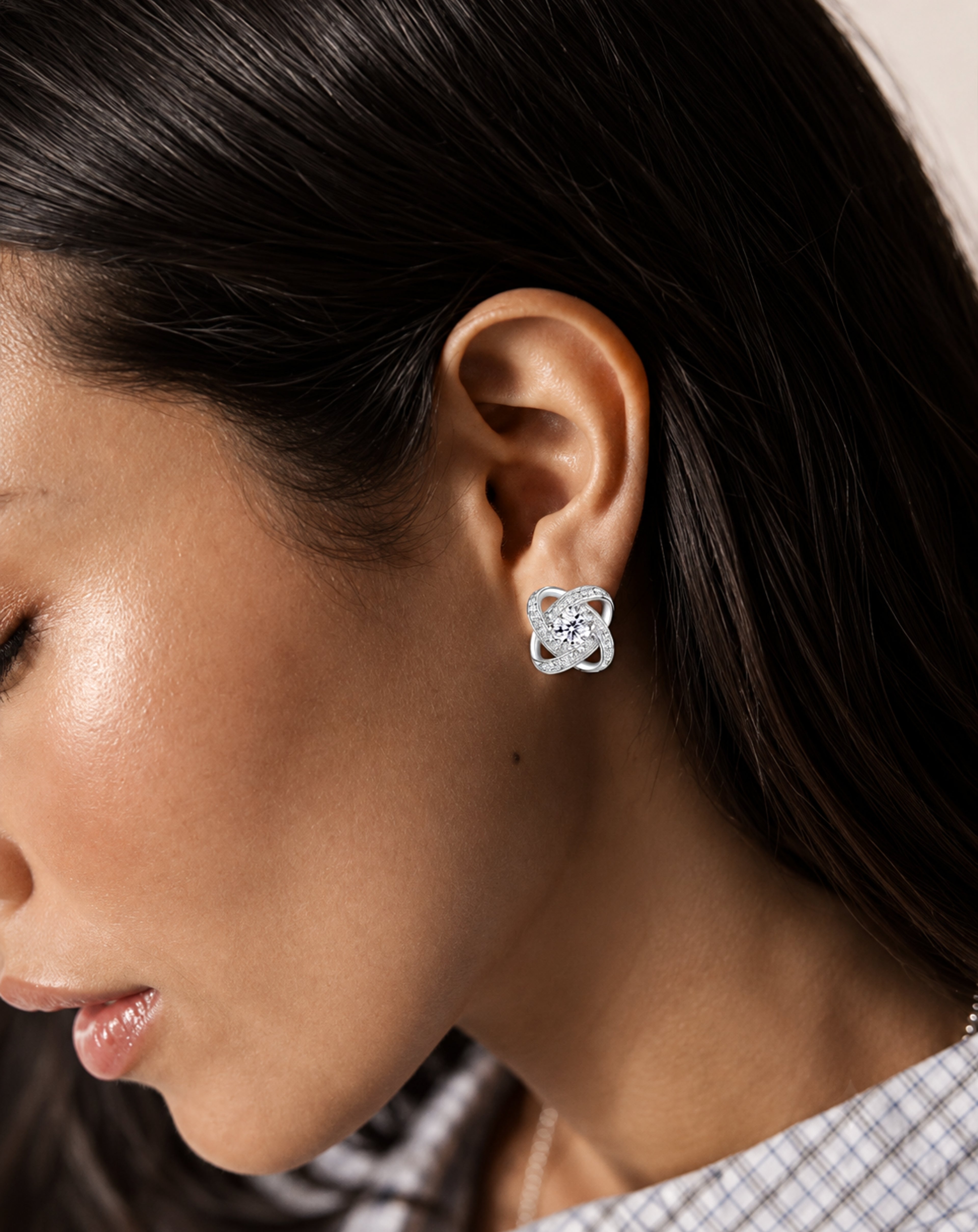 Sterling Silver Four-leaf Clover Earring Necklace