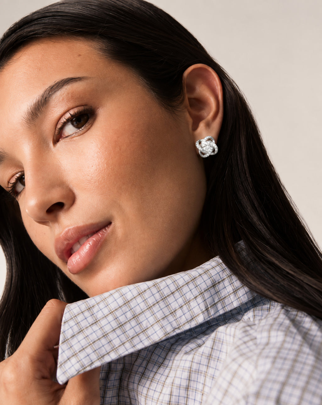 Sterling Silver Four-leaf Clover Earring Necklace