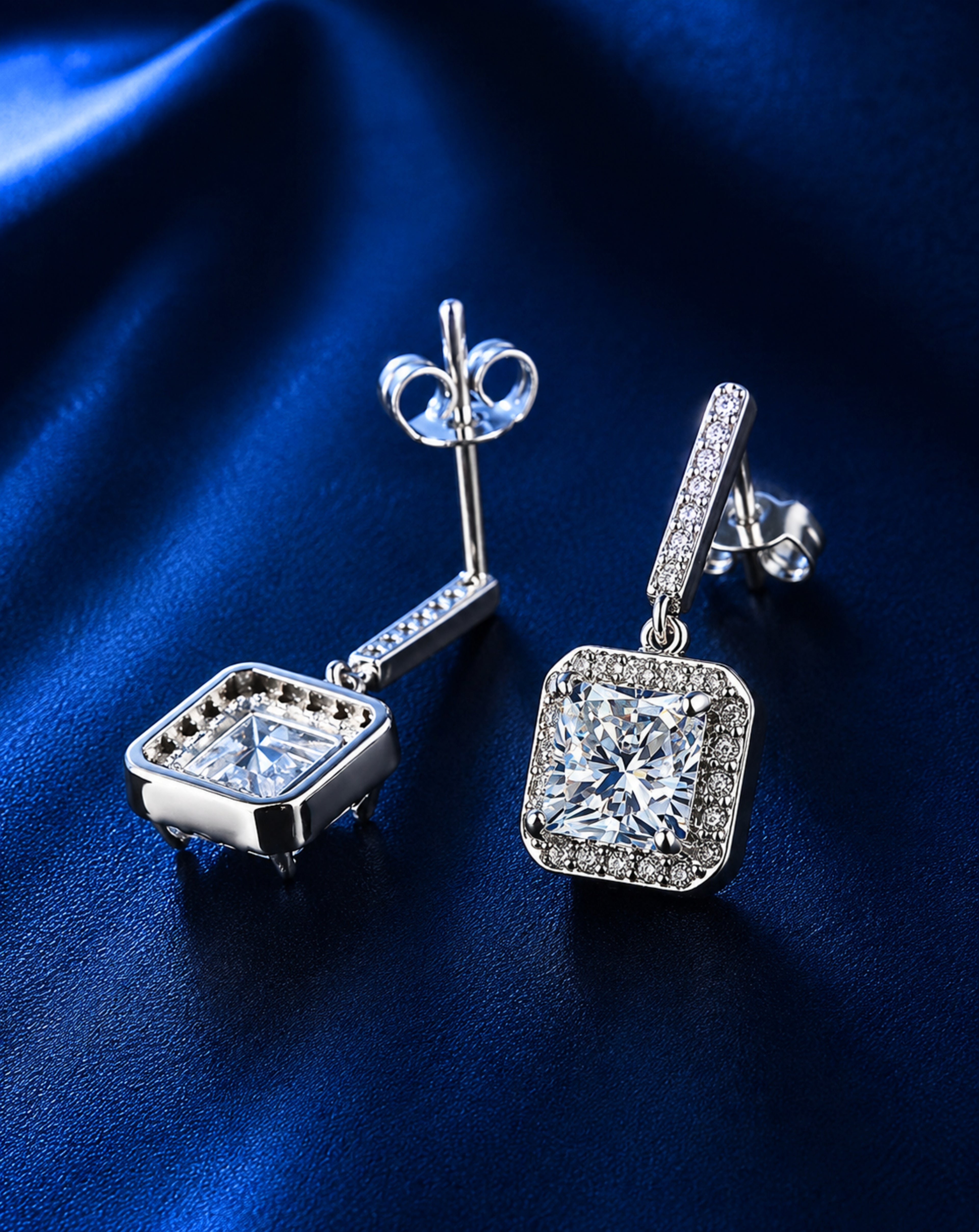 Top Quality Austrian Crystal Big Geomatric CZ Fashion Luxury Zircon Women Ear Stud Earrings Elegant Earring For Party