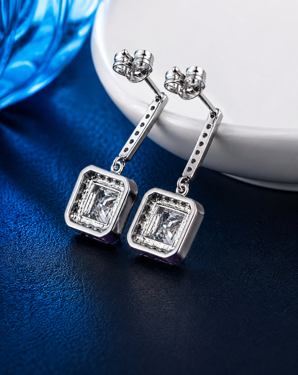 Top Quality Austrian Crystal Big Geomatric CZ Fashion Luxury Zircon Women Ear Stud Earrings Elegant Earring For Party