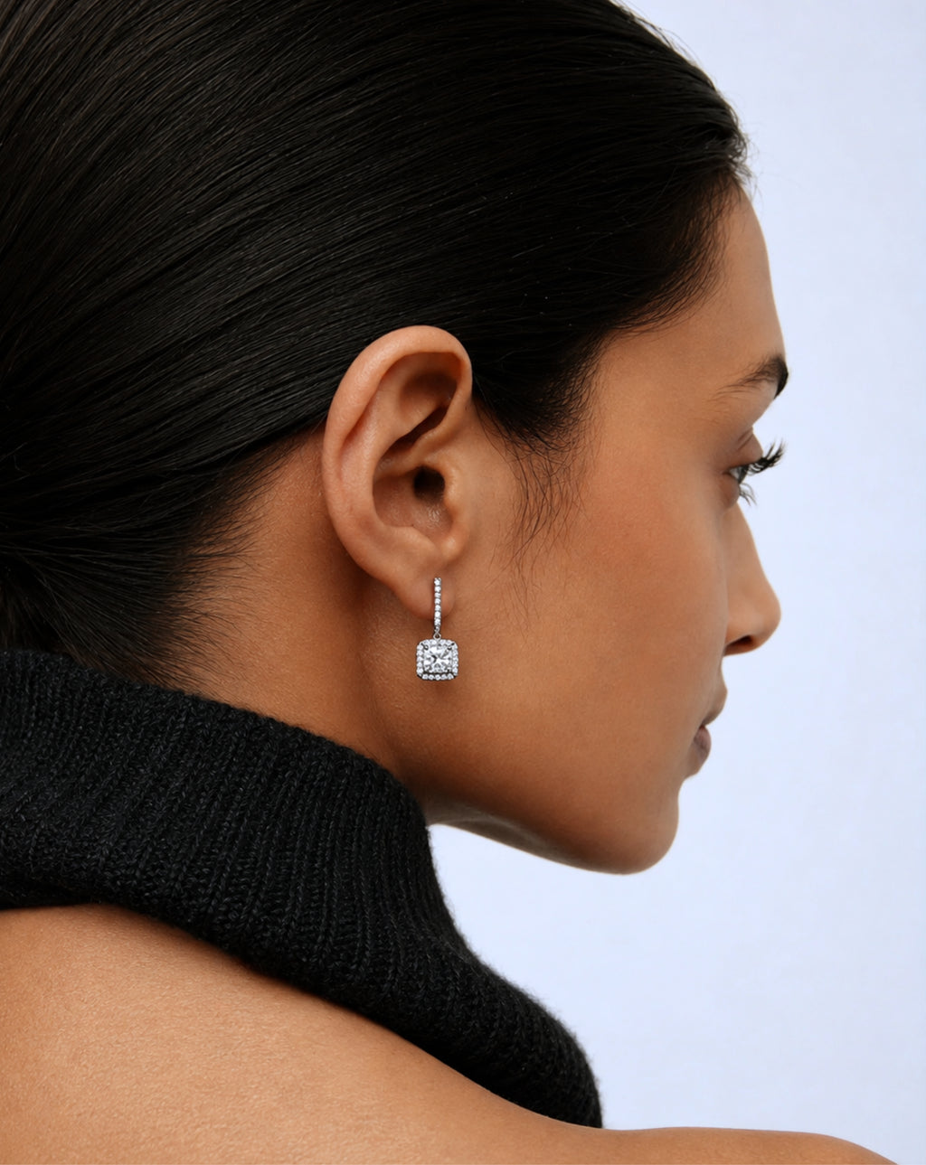 Top Quality Austrian Crystal Big Geomatric CZ Fashion Luxury Zircon Women Ear Stud Earrings Elegant Earring For Party