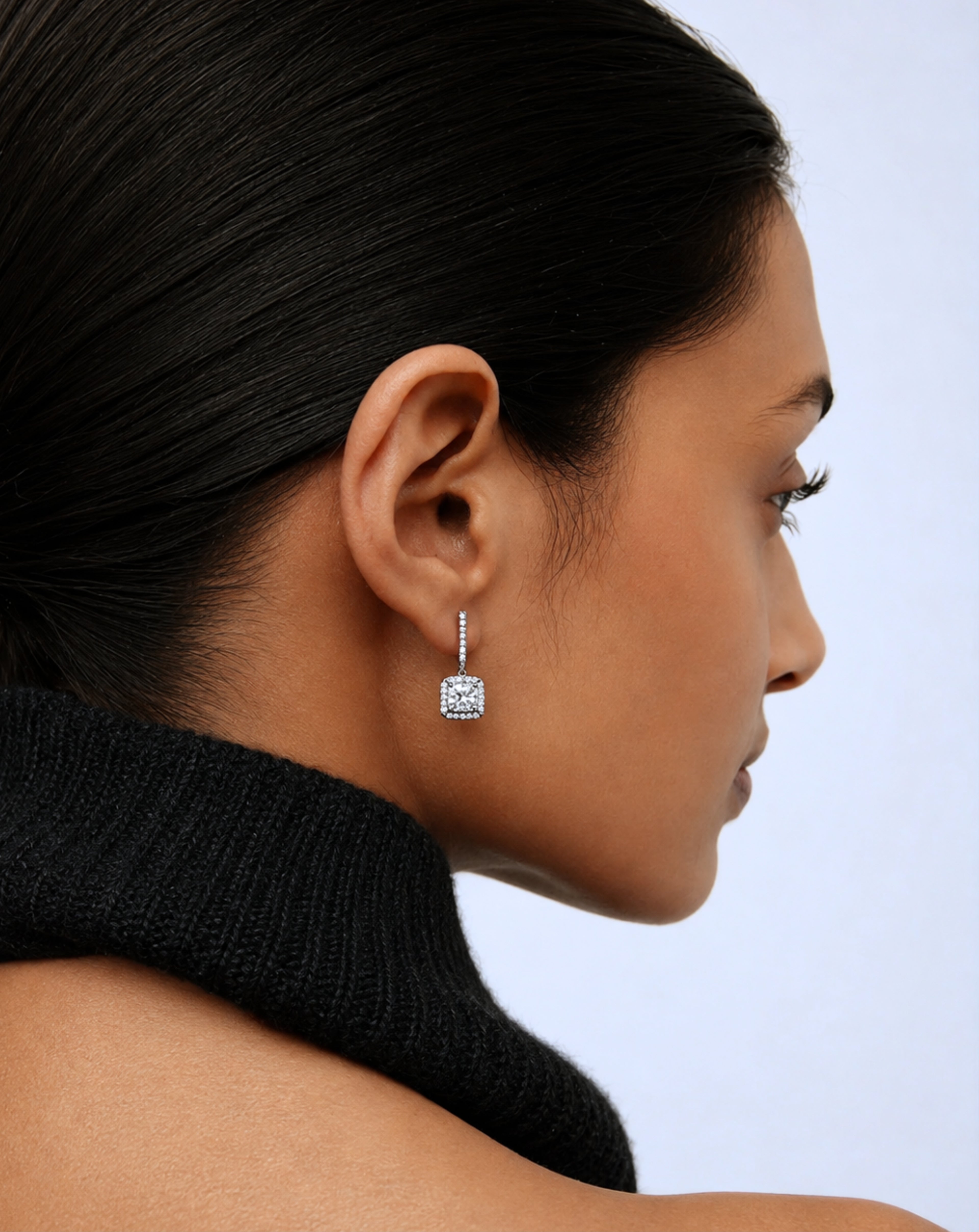 Top Quality Austrian Crystal Big Geomatric CZ Fashion Luxury Zircon Women Ear Stud Earrings Elegant Earring For Party