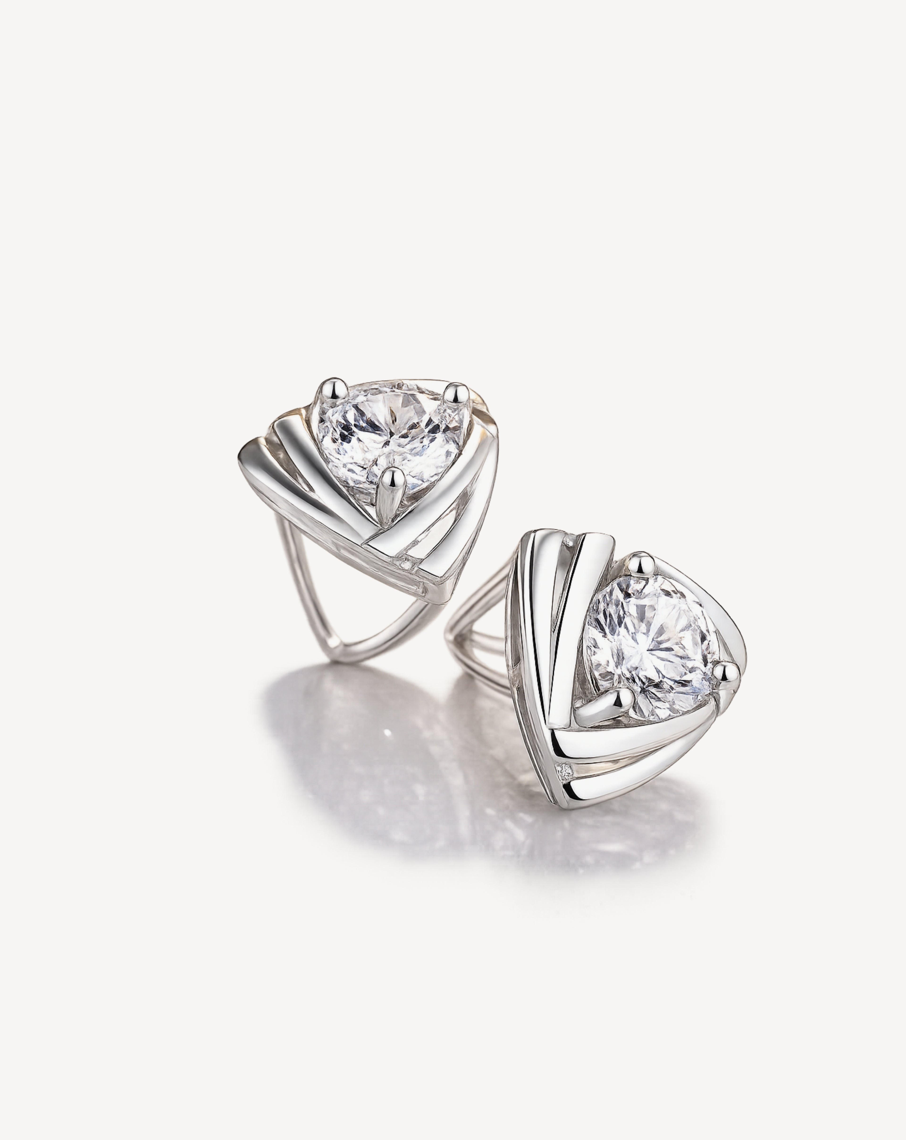 Women's Triangle Silver Plated Earring Jewelry