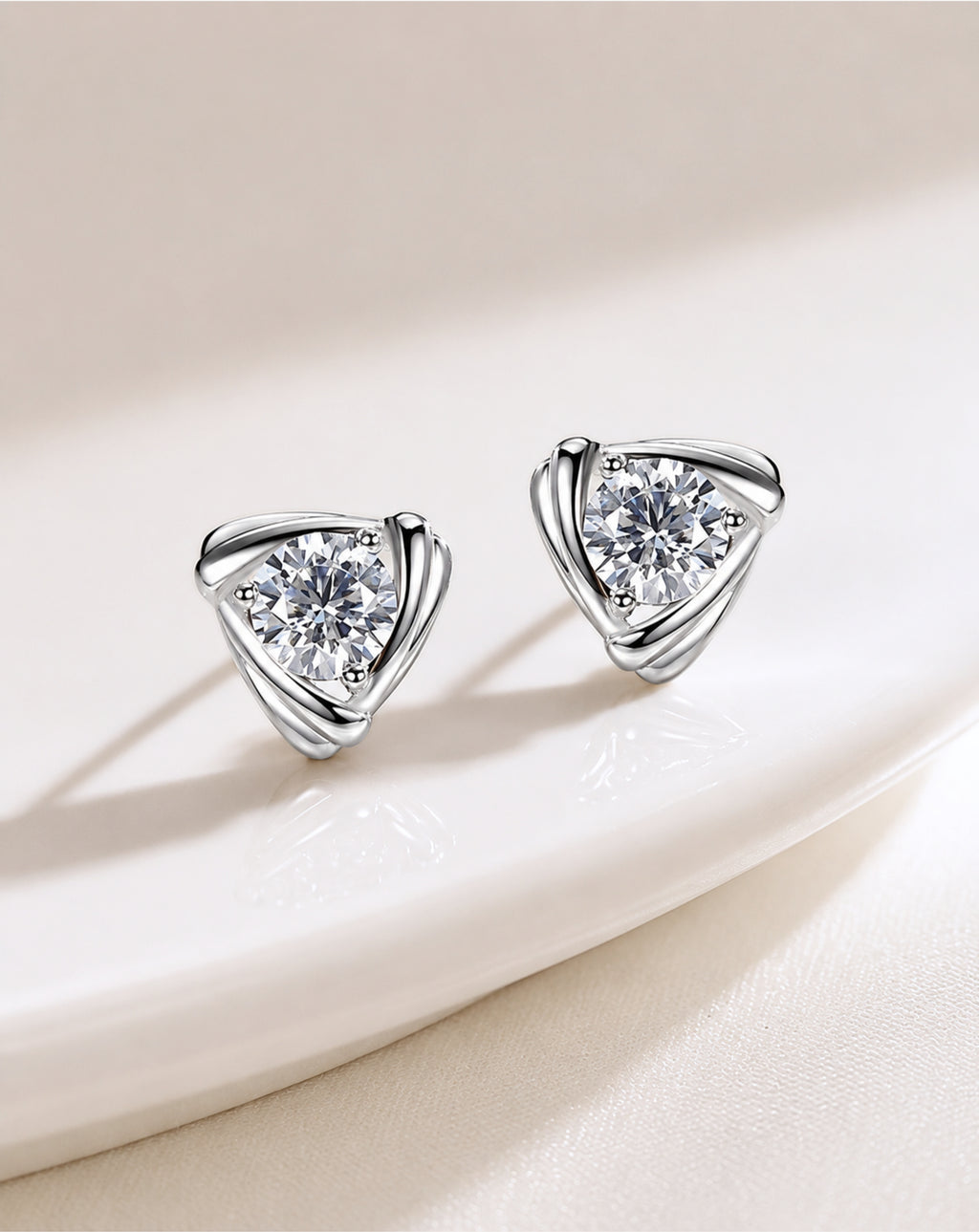 Women's Triangle Silver Plated Earring Jewelry