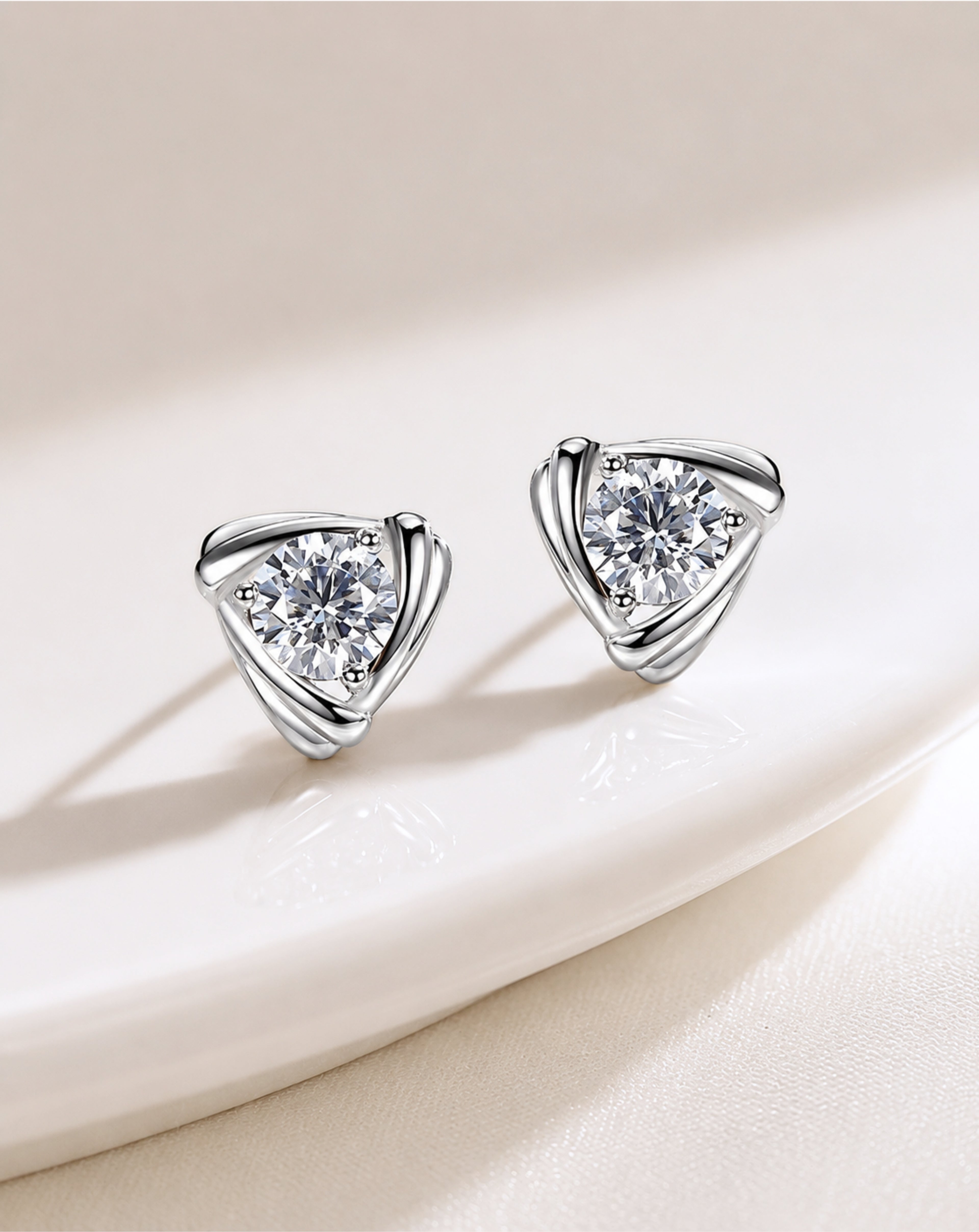 Women's Triangle Silver Plated Earring Jewelry