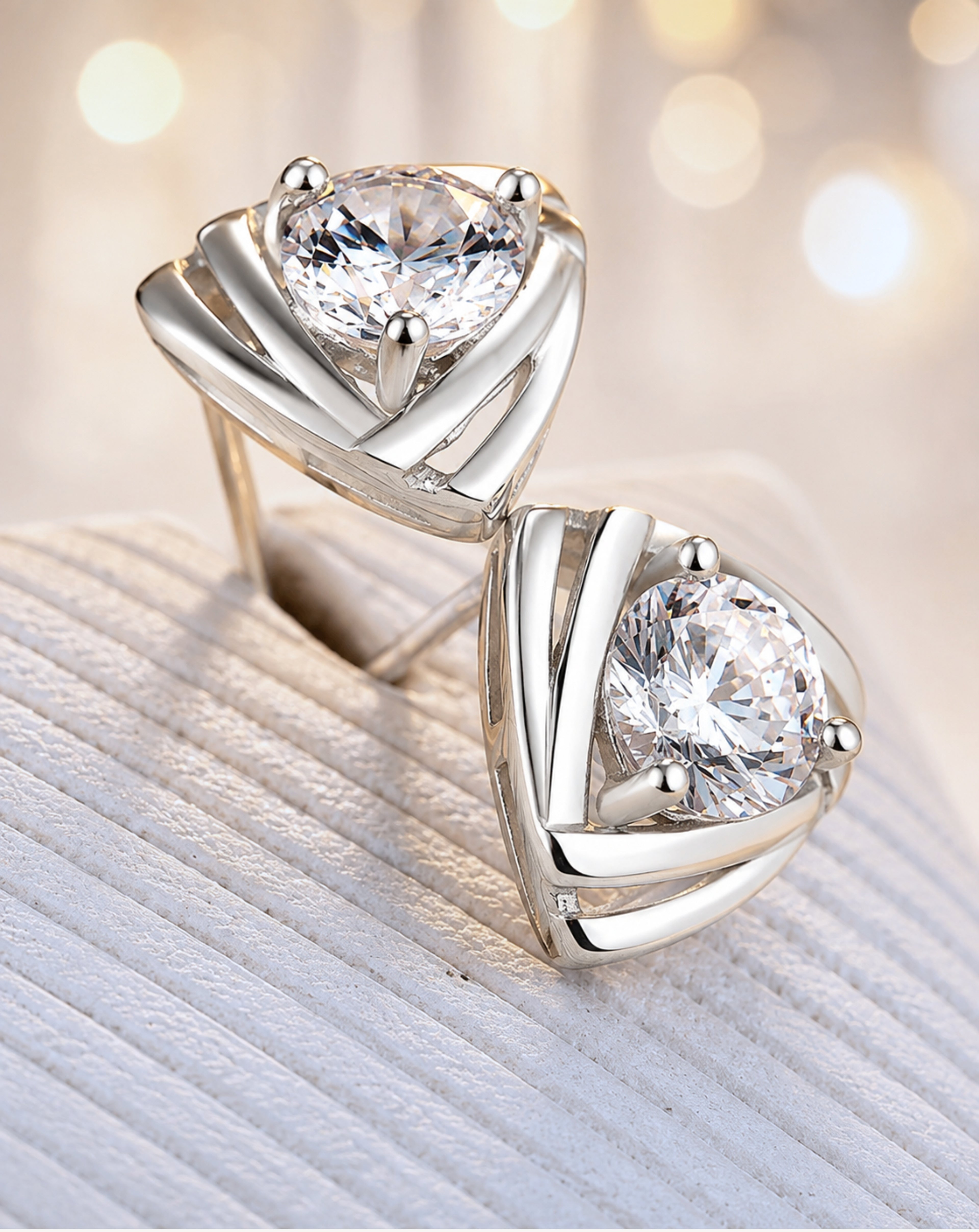 Women's Triangle Silver Plated Earring Jewelry