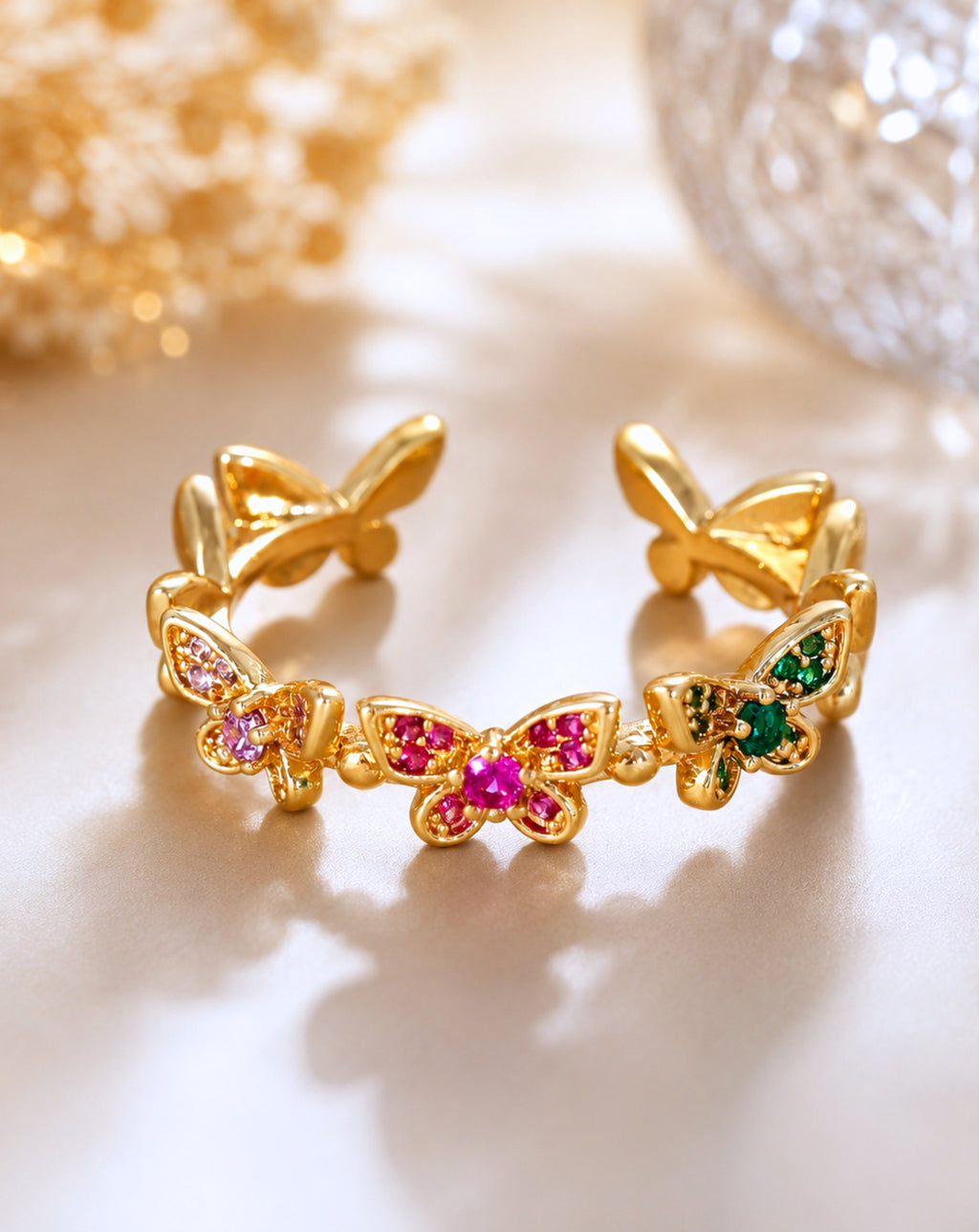 Butterfly Open Ring for Women | Adjustable Design