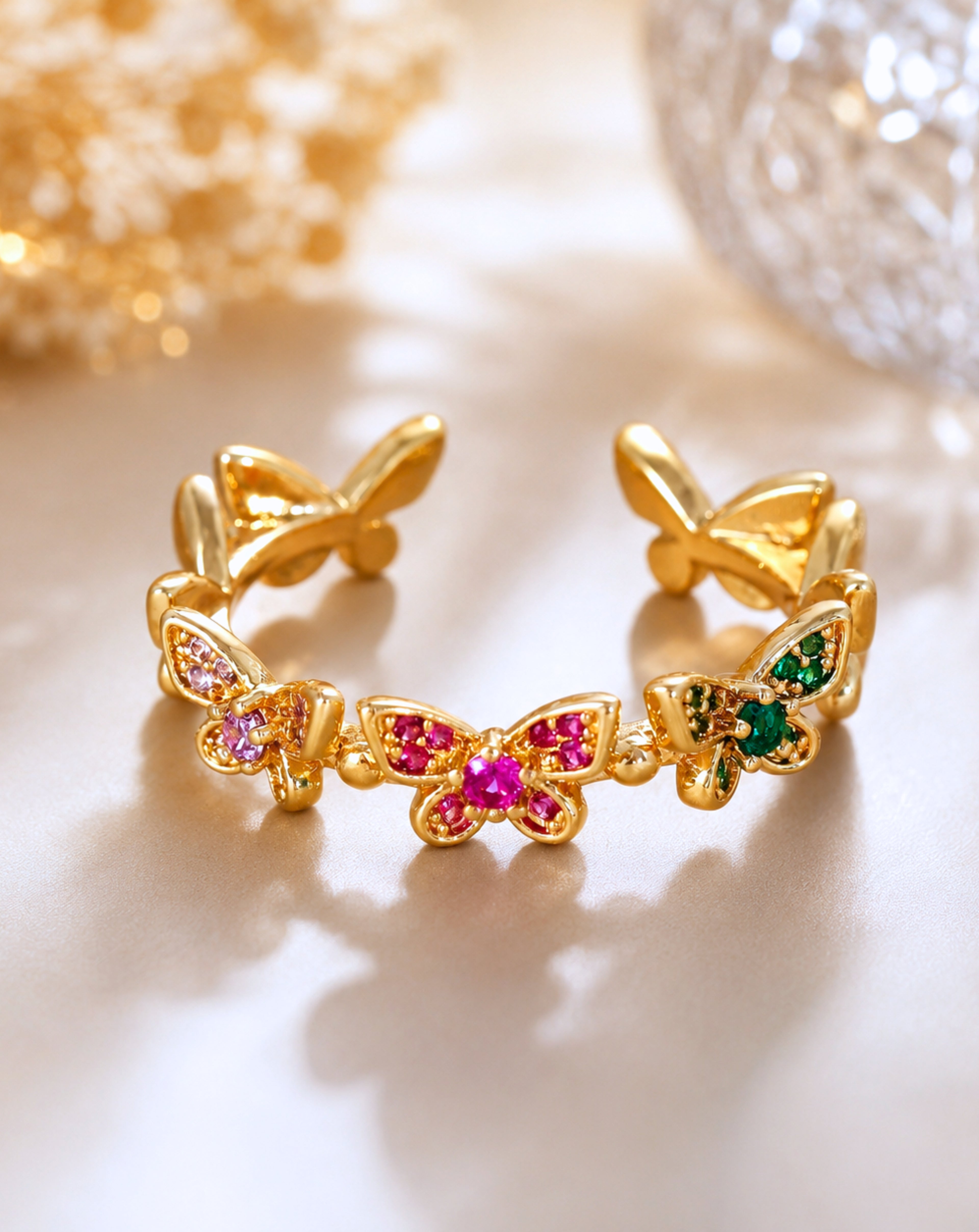 Butterfly Open Ring for Women | Adjustable Design