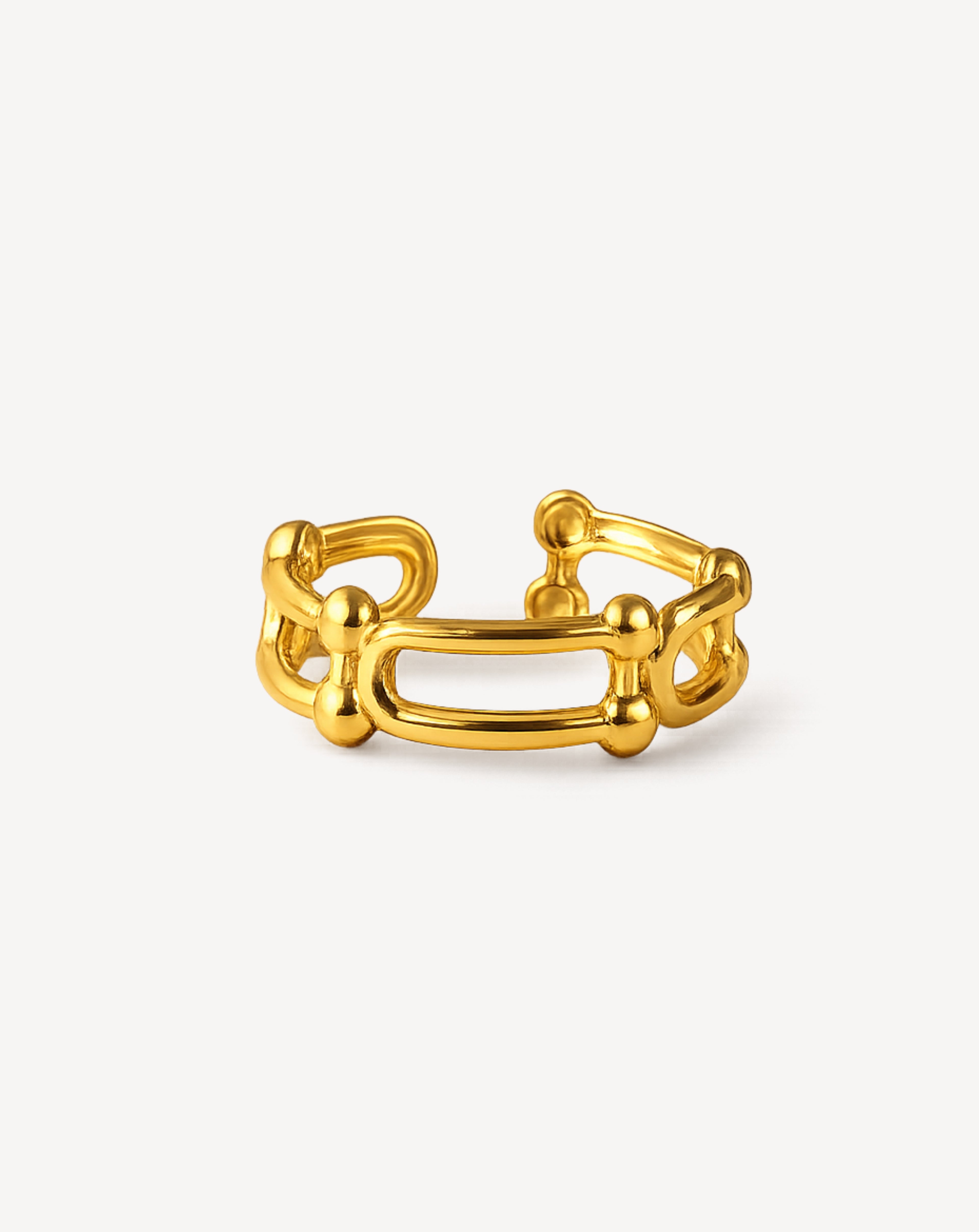 18K Gold Plated Paper Clip Ring for Women | Adjustable Minimal Ring